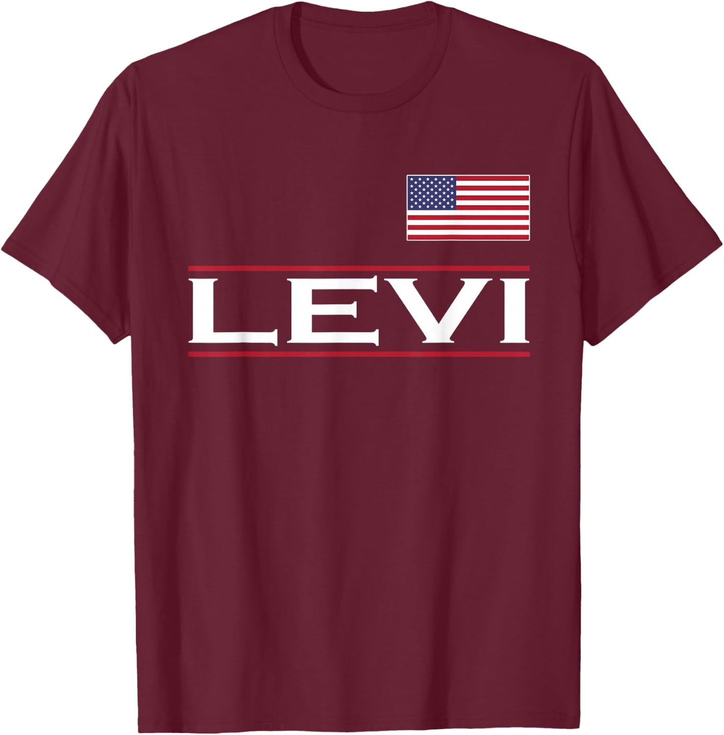 LEVI Personalized Name Funny Birthday Gift T-Shirt - T-Shirt | Maroon