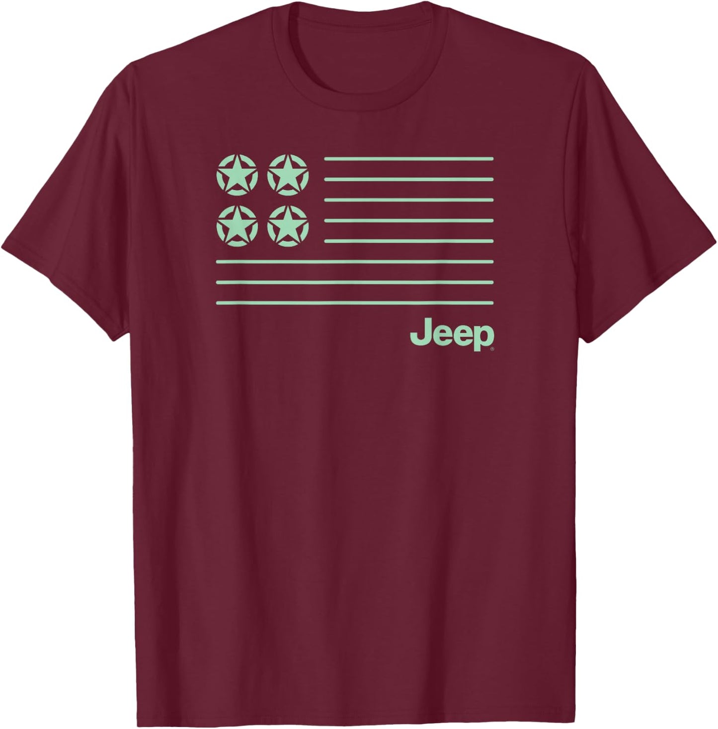 Jeep Modern Flag T-Shirt - T-Shirt | Maroon