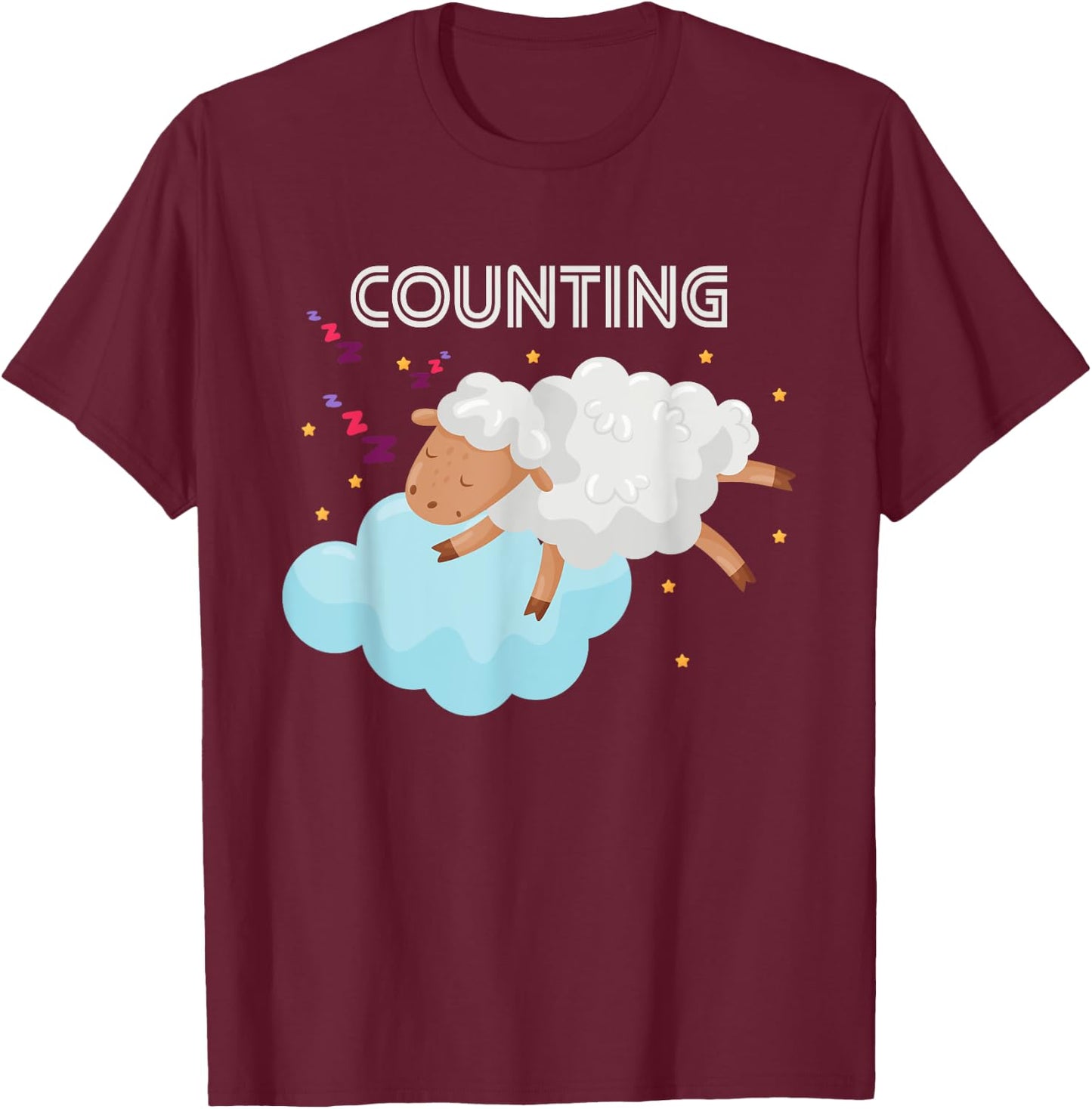 Counting Sheep T-Shirt - T-Shirt | Maroon