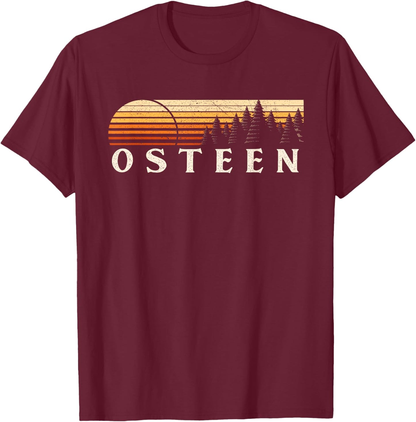 Osteen, FL Vintage Evergreen Sunset Eighties Retro T-Shirt - T-Shirt | Maroon