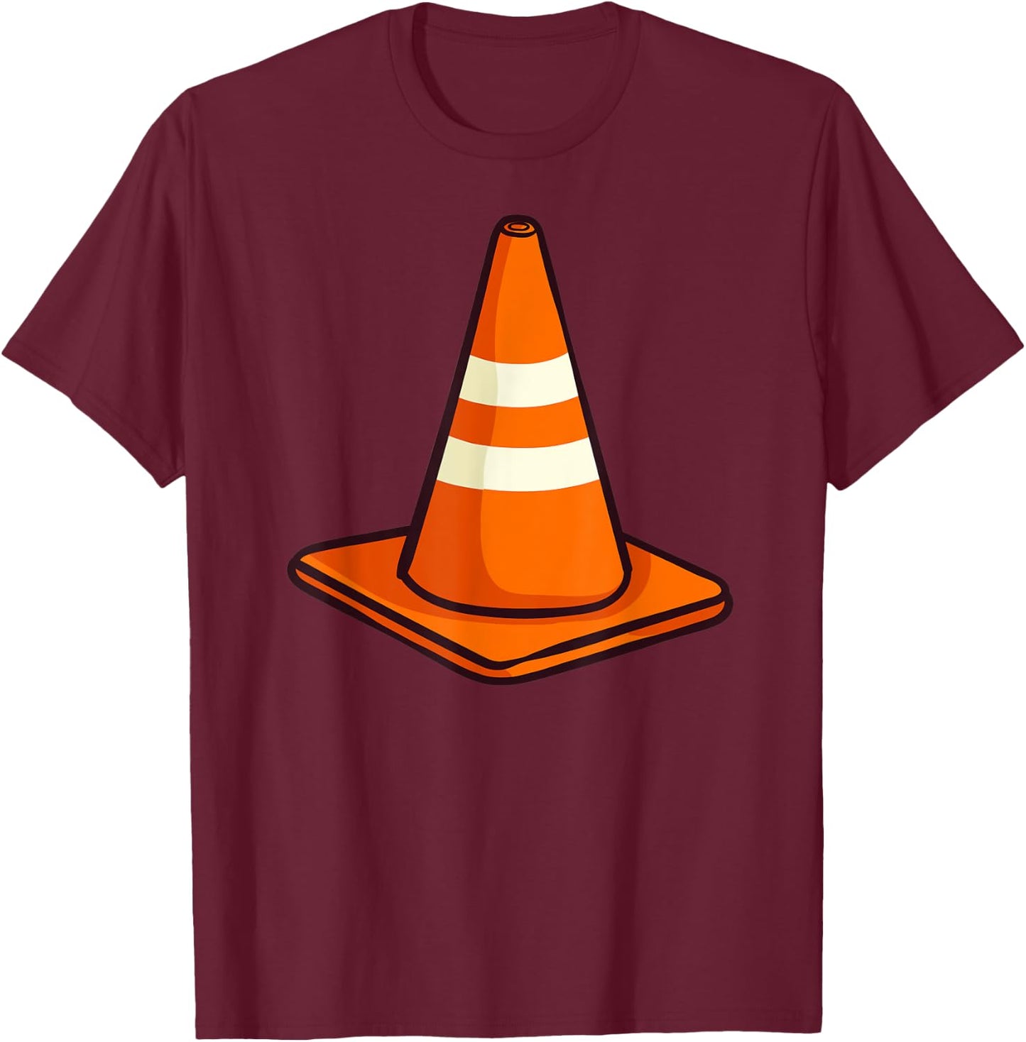 Traffic Cone Halloween Costume T-Shirt - T-Shirt | Maroon