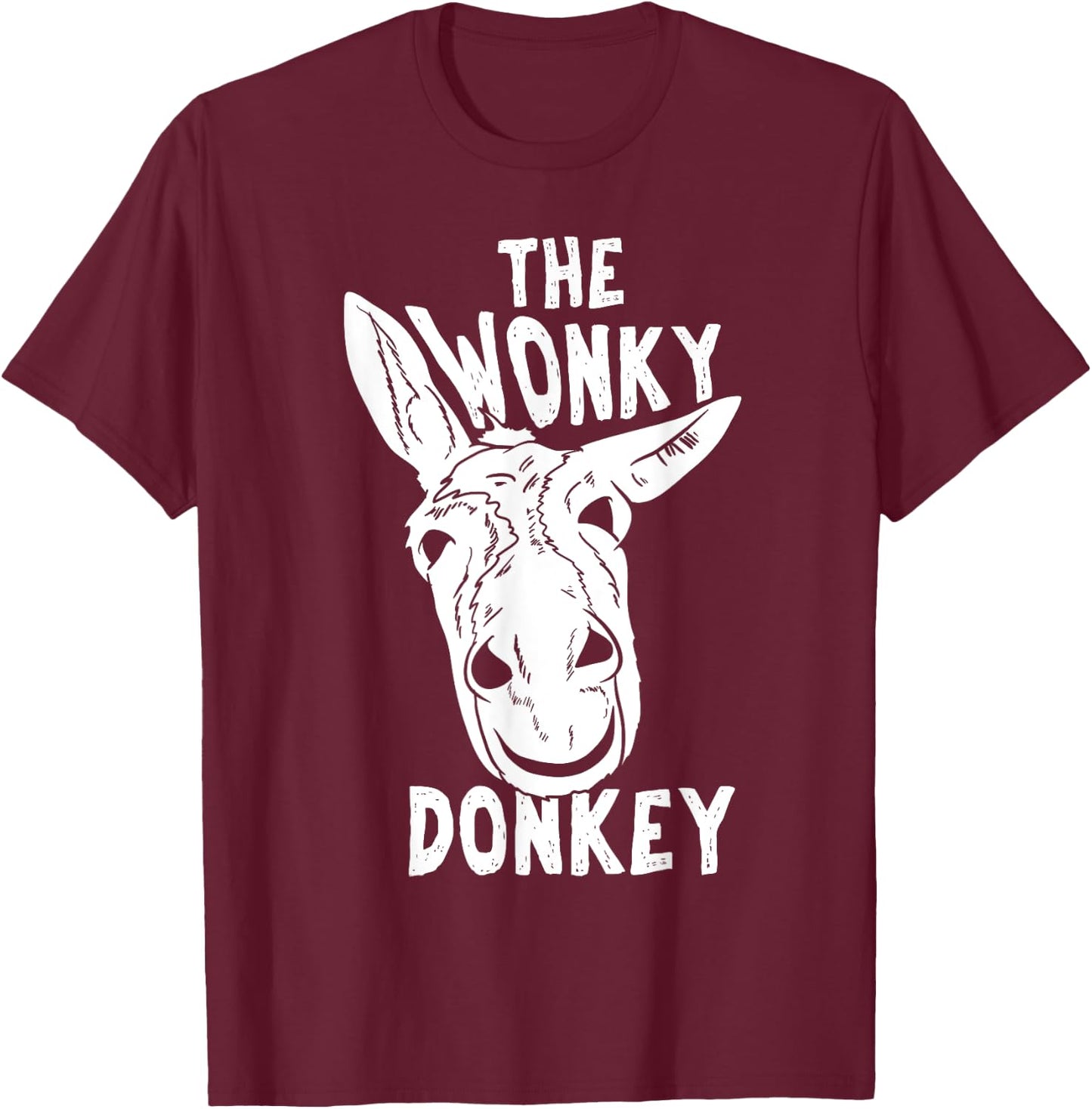 The Wonky Donkey Funny Donkey Lover Farm Animal T-Shirt - T-Shirt | Maroon
