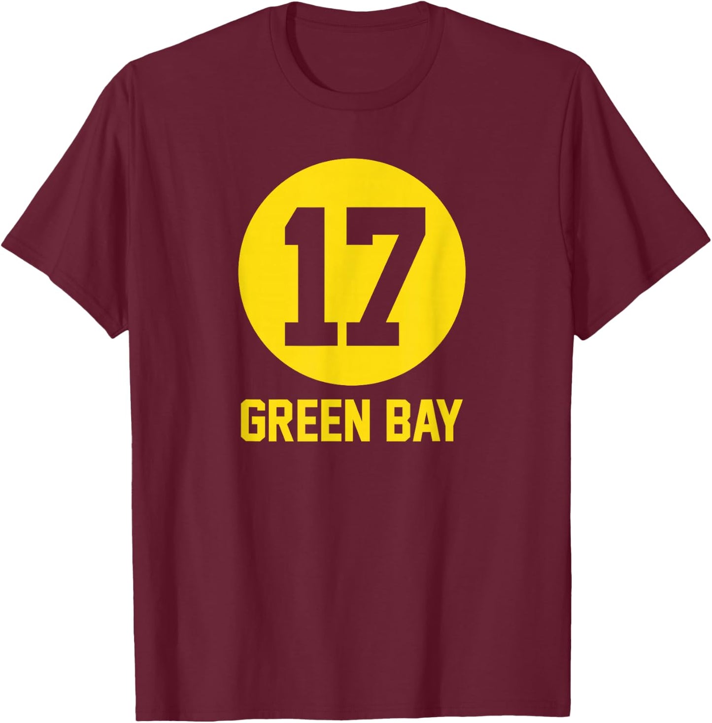 Acme Green Bay Number 17 Jersey T-Shirt - T-Shirt | Maroon