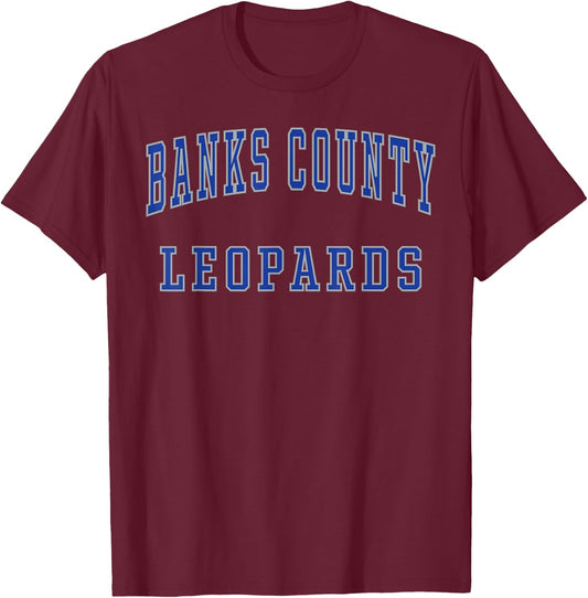 Banks County High School Leopards T-Shirt - T-Shirt | Maroon