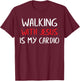 Walking with Jesus is My Cardio T-Shirt - T-Shirt | Maroon
