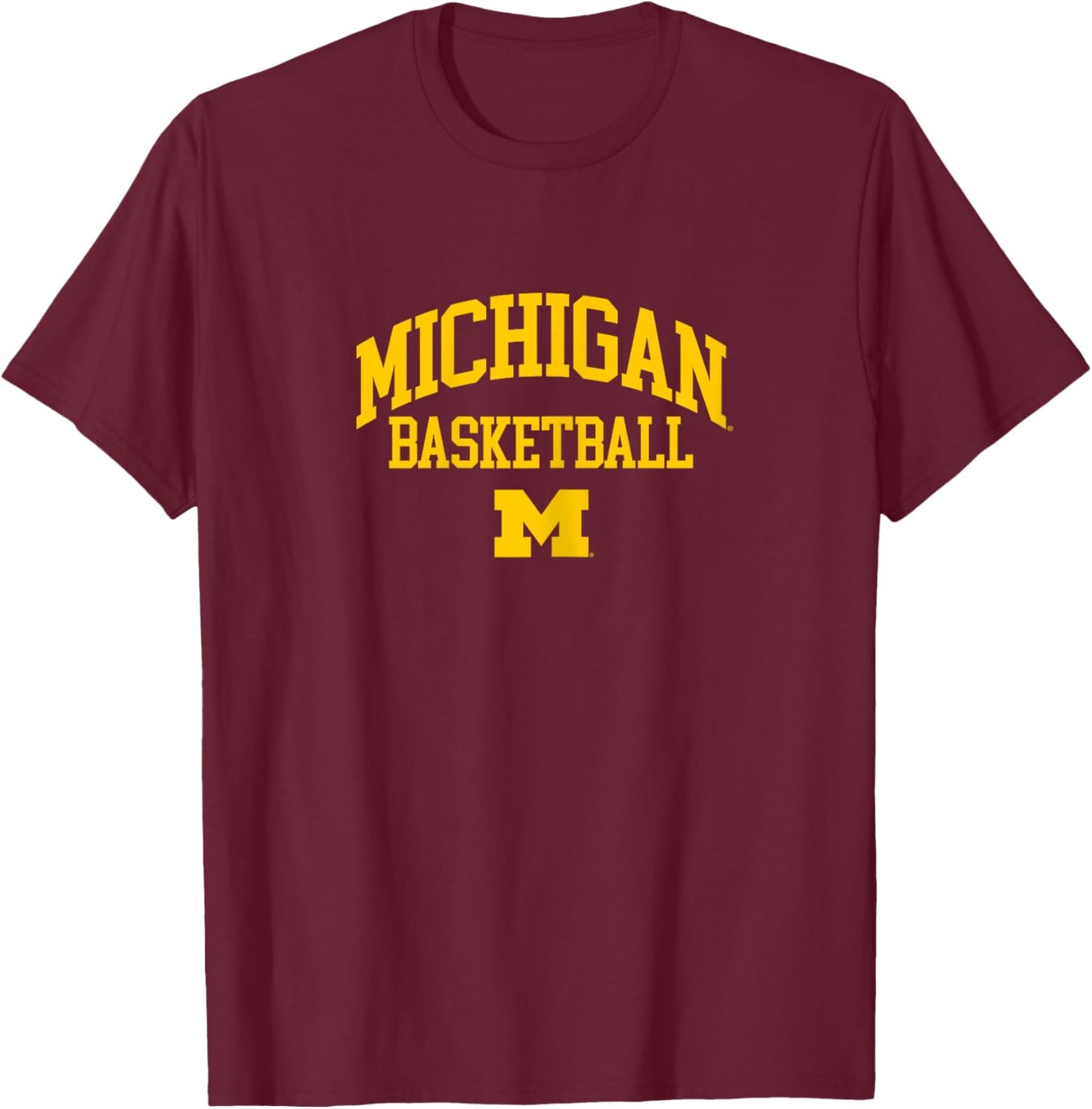 University of Michigan Wolverines U of M Basketball T-Shirt - T-Shirt | Maroon