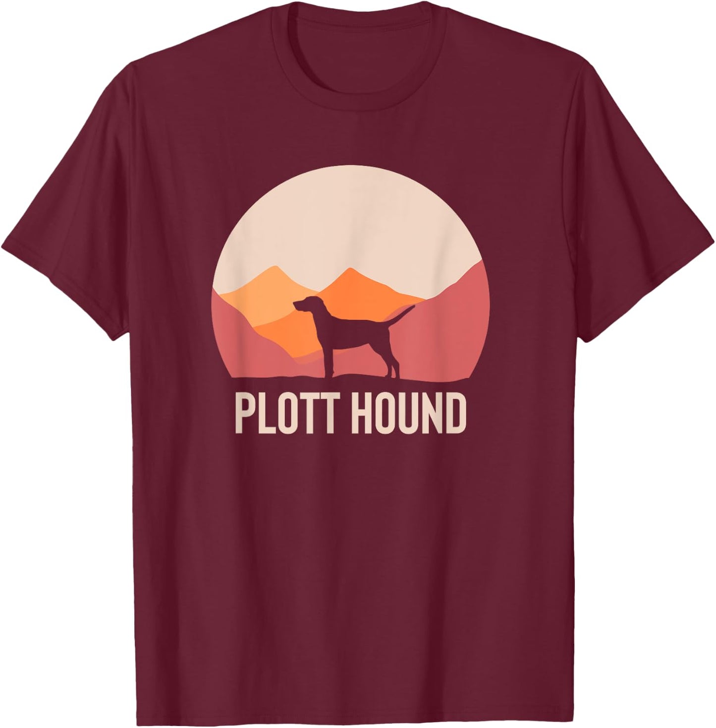 Plott Hound Cute Silhouette T-Shirt - T-Shirt | Maroon