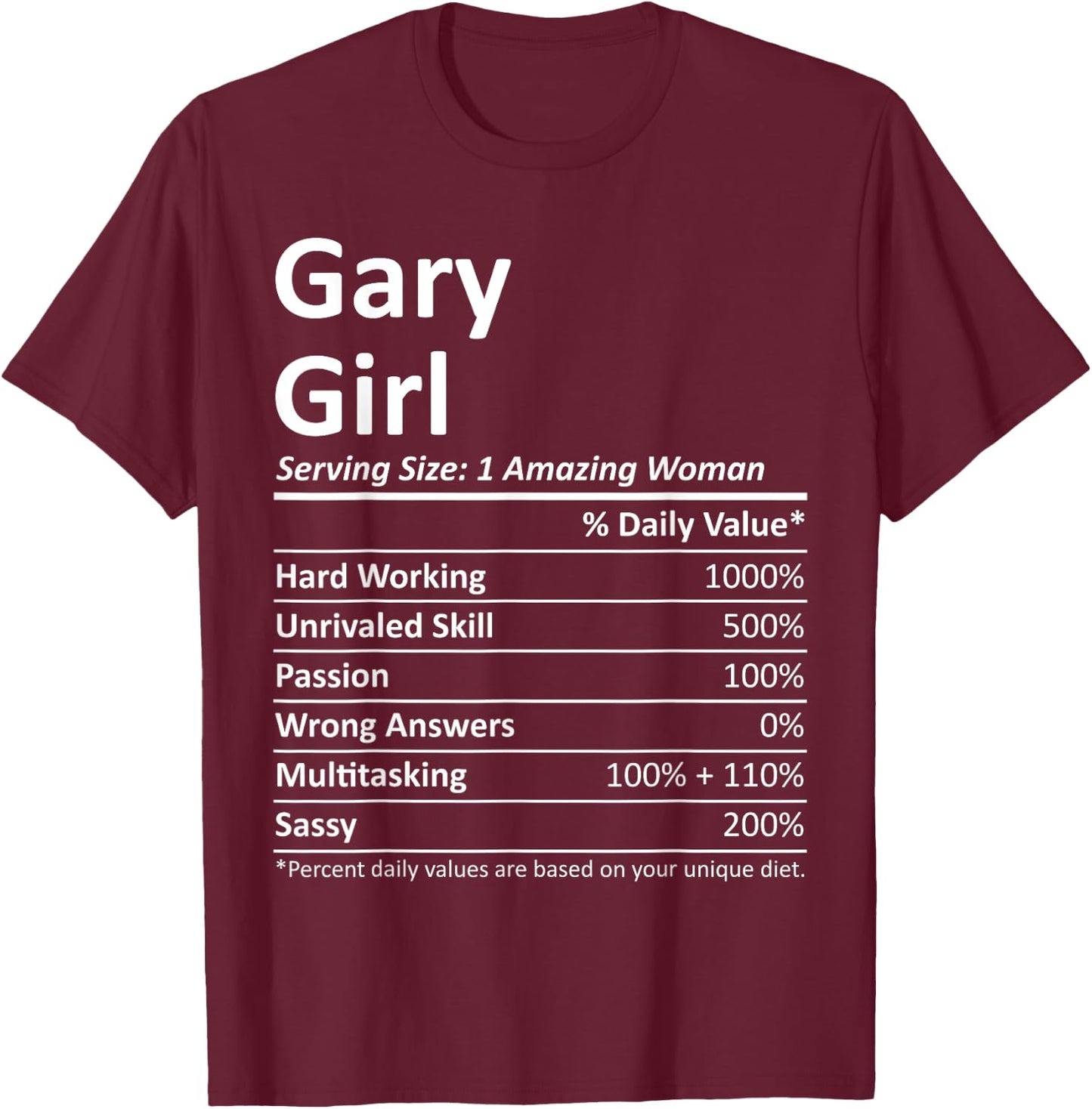 GARY GIRL IN INDIANA Funny City Home Roots USA Gift T-Shirt - T-Shirt | Maroon
