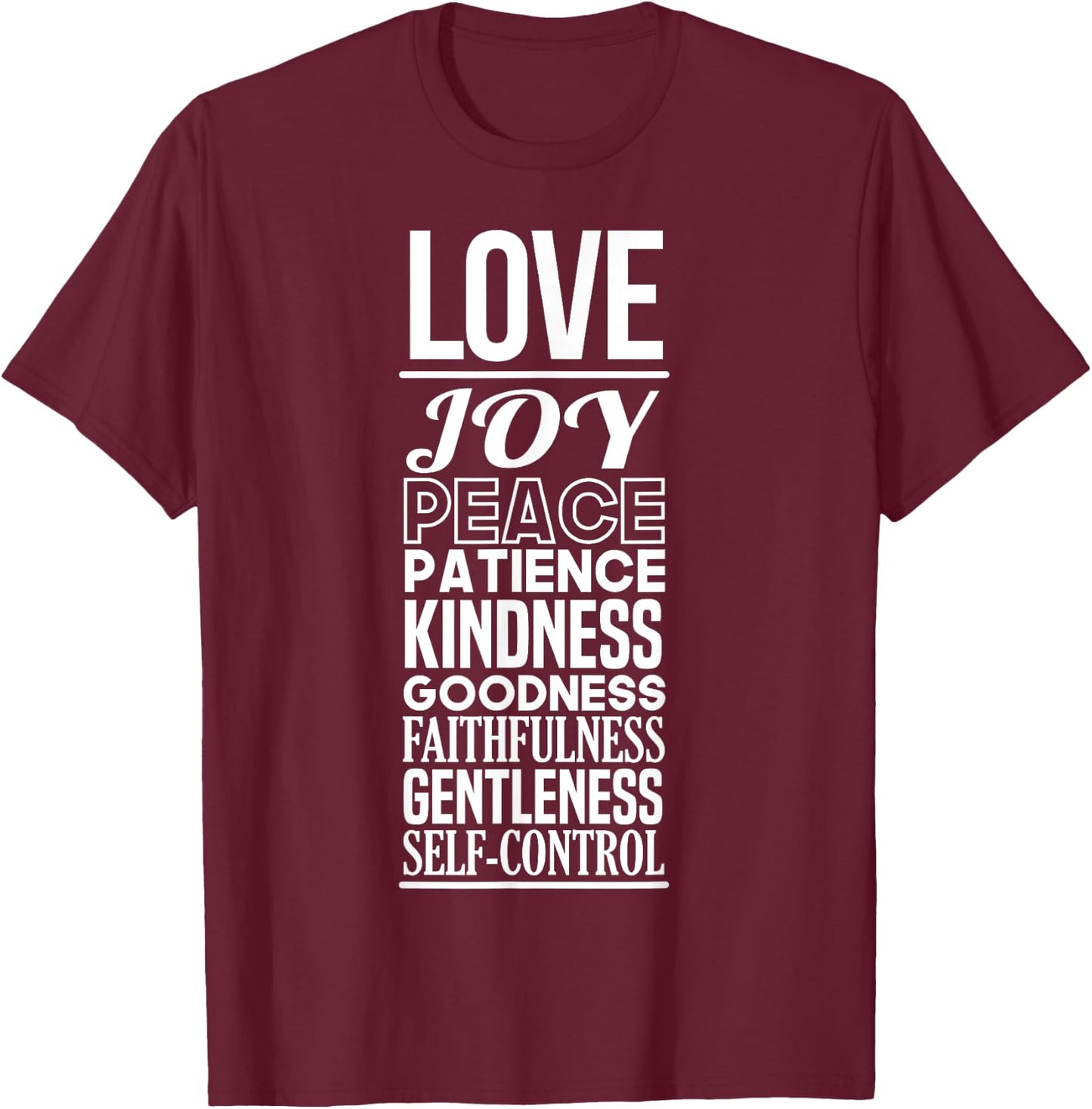 Fruit of the Spirit | Christian Positivity Encouraging T-Shirt - T-Shirt | Maroon