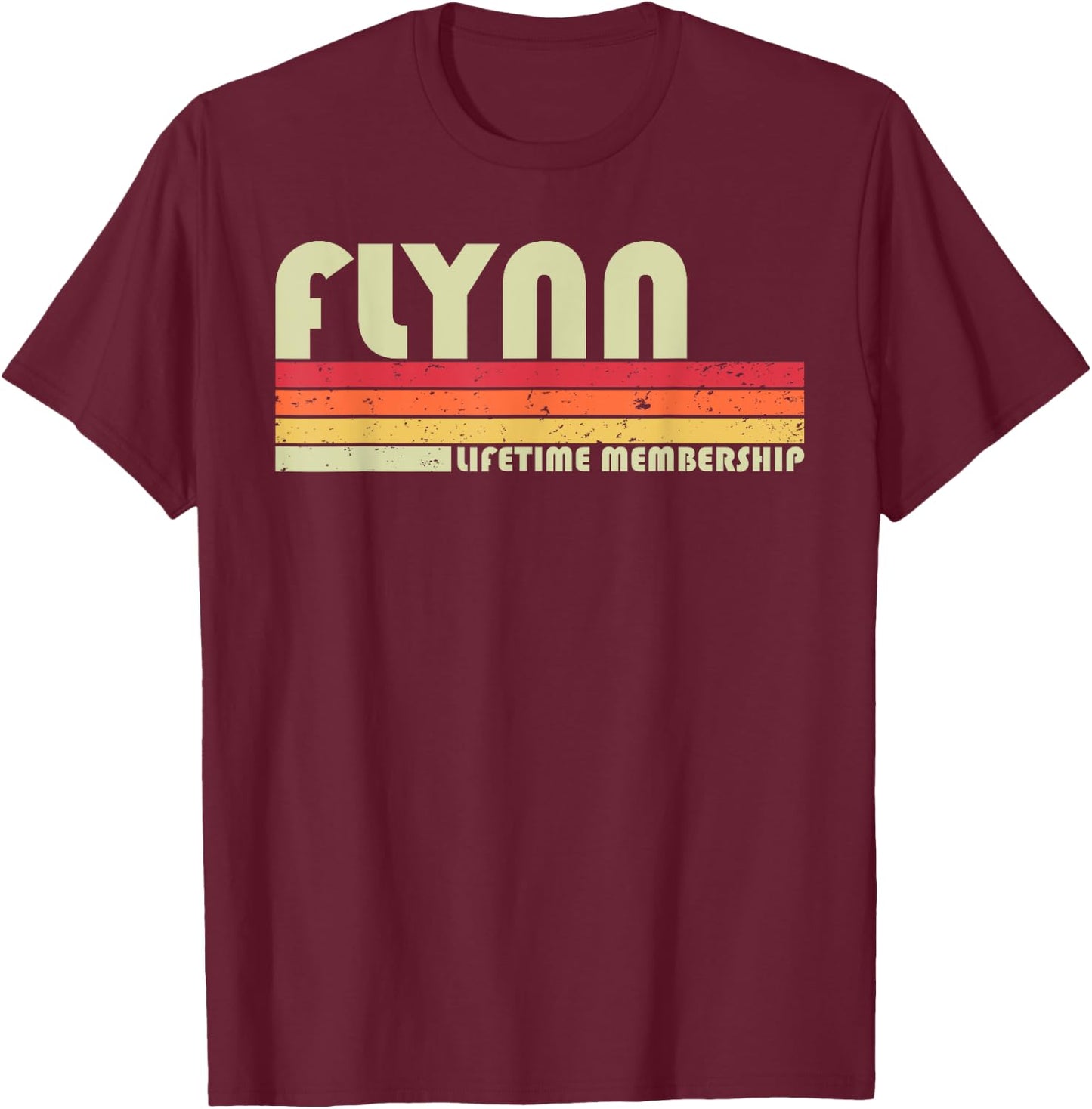 FLYNN Surname Funny Retro Vintage 80s 90s Birthday Reunion T-Shirt - T-Shirt | Maroon