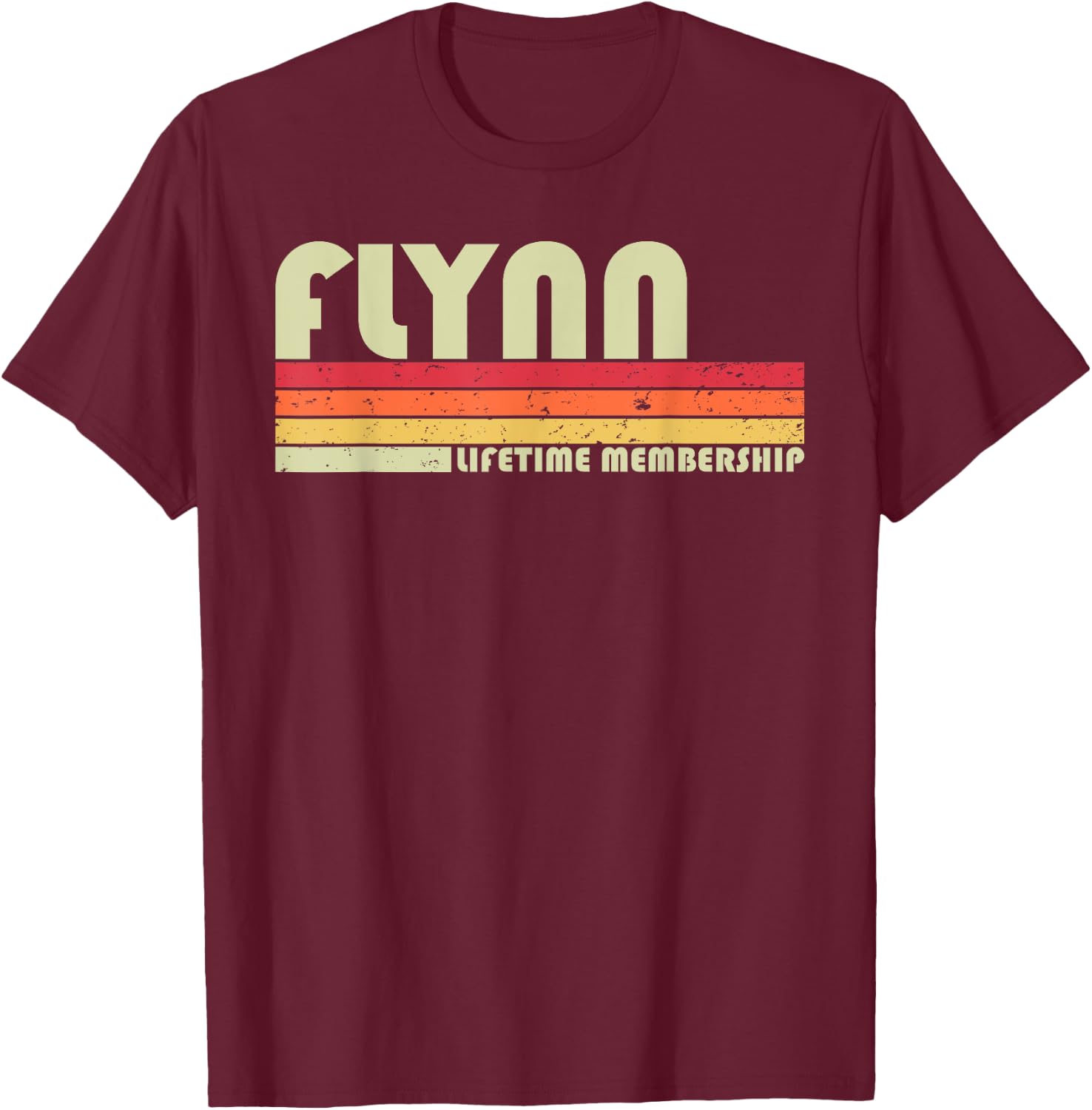 FLYNN Surname Funny Retro Vintage 80s 90s Birthday Reunion T-Shirt - T-Shirt | Maroon