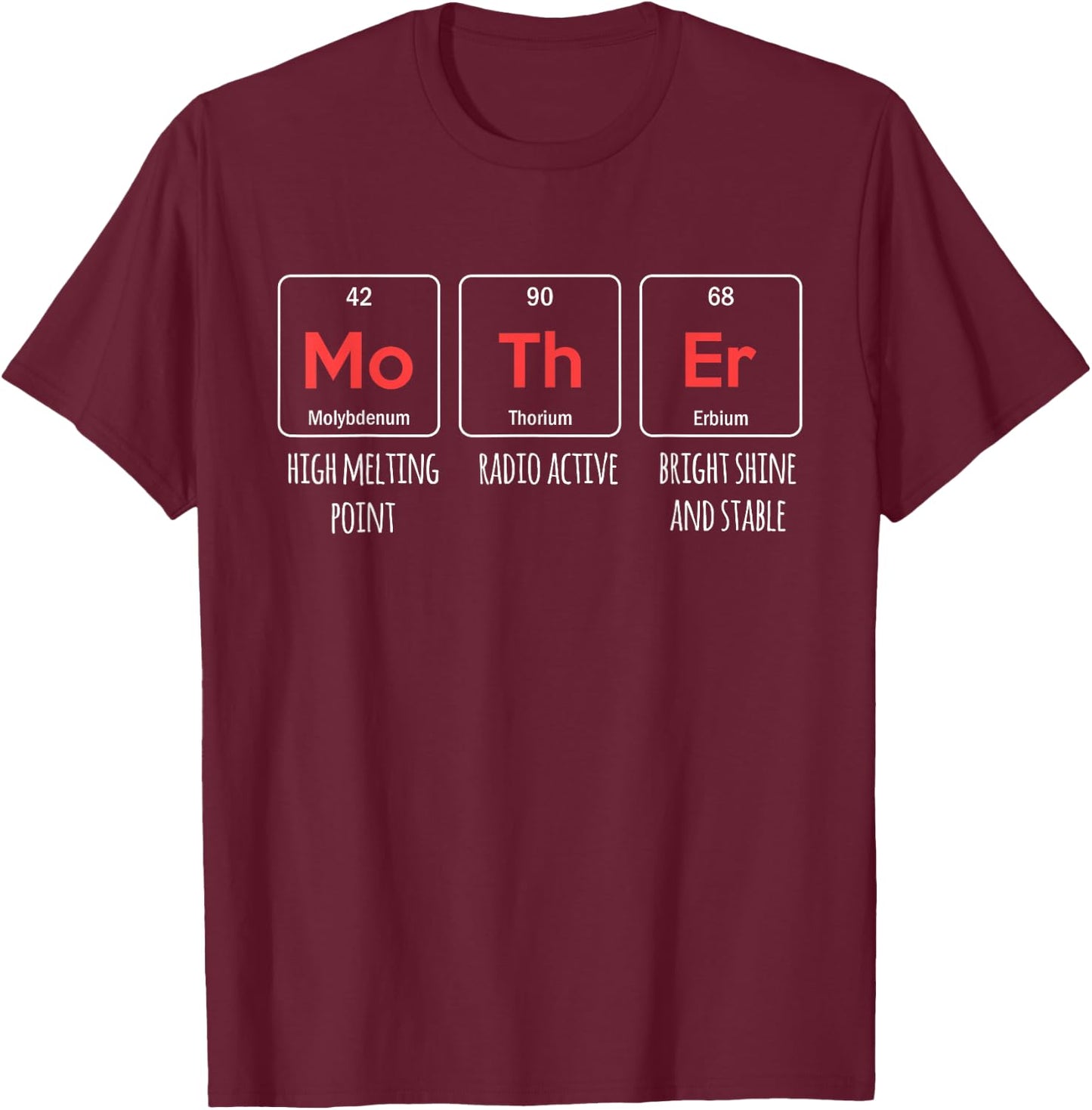 Elements of a Mother Periodic Table Mother's Day Funny Women T-Shirt - T-Shirt | Maroon