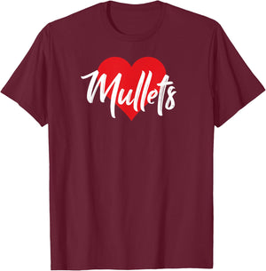 I Love Mullets Mullet Lover Gift T-Shirt - T-Shirt | Maroon