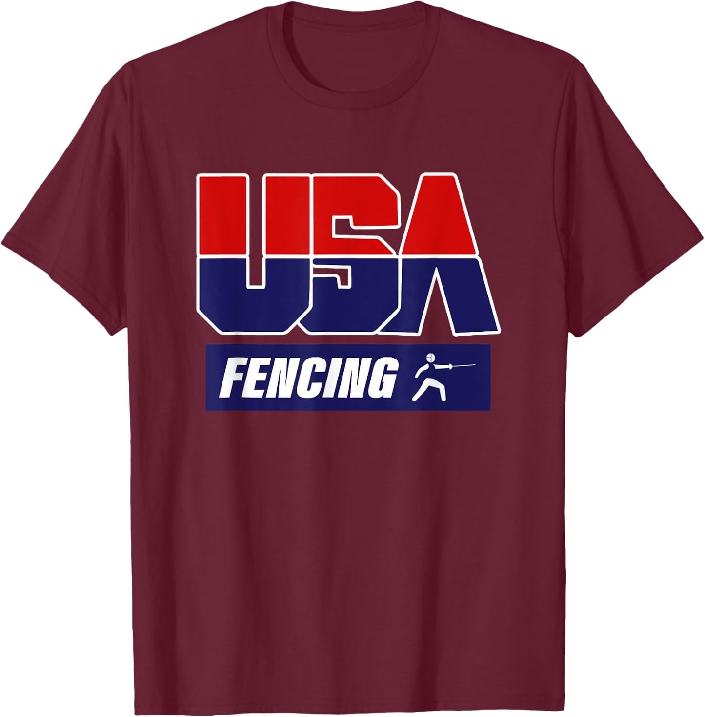 Fencing 2021 USA Team T-Shirt - T-Shirt | Maroon