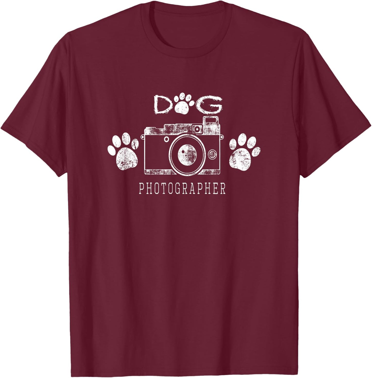 Funny vintage style Dog Photographer shirt T-Shirt - T-Shirt | Maroon