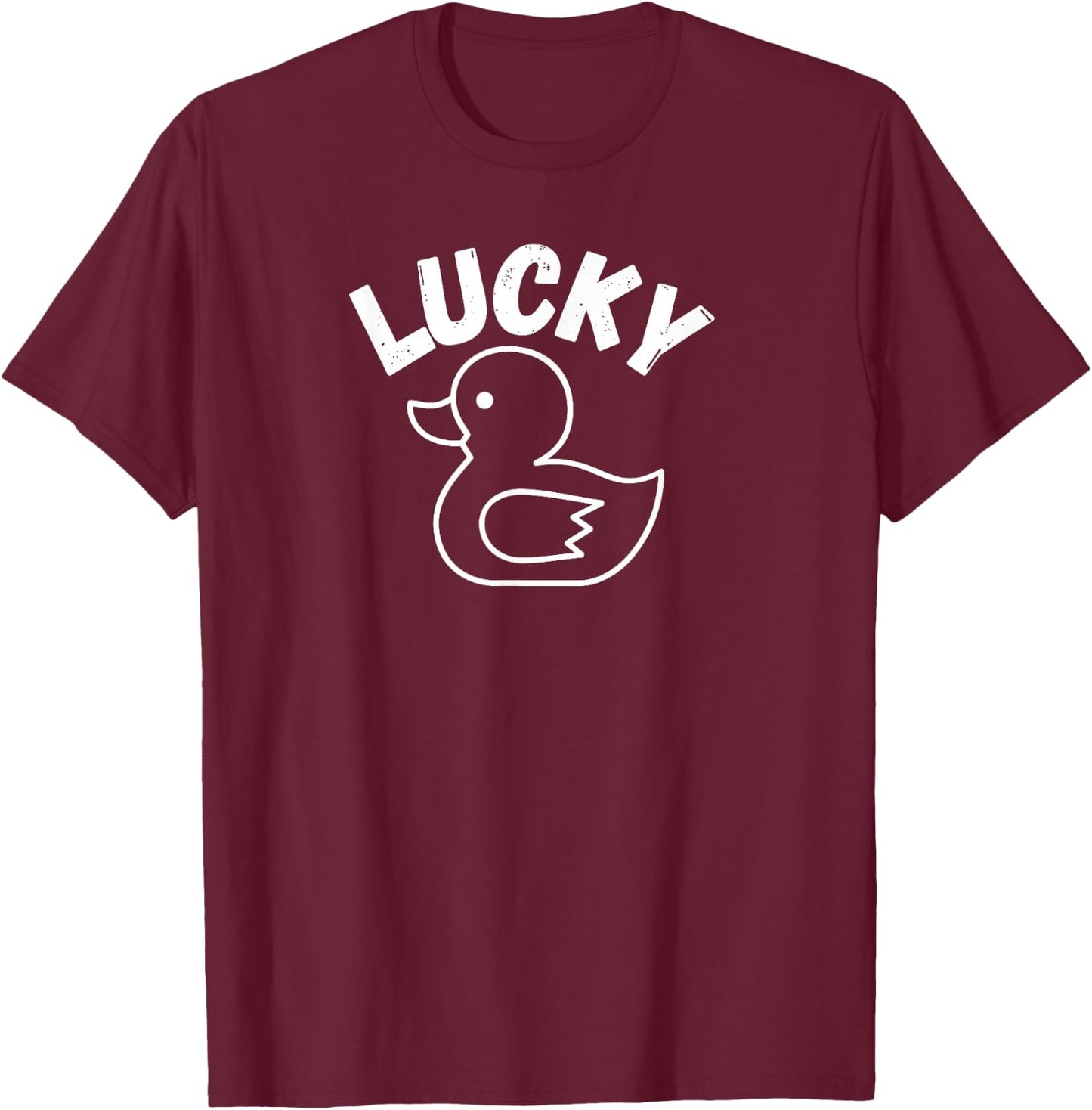 Lucky Duck Graphic Short Sleeve , Women, and Kids T-Shirt - T-Shirt | Maroon
