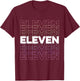 11th Kids Birthday, Adults Favorite # Eleven, Rainbow Color T-Shirt - T-Shirt | Maroon
