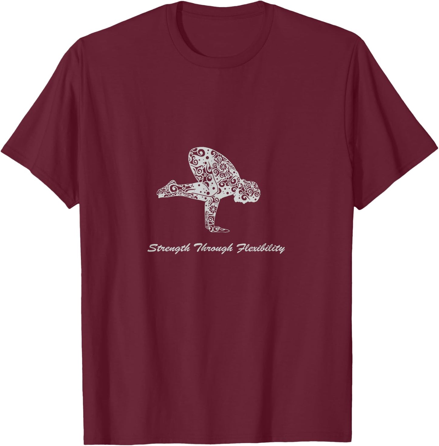 STF Yoga Crow Pose Fitness Calisthenics Mandala T-Shirt - T-Shirt | Maroon