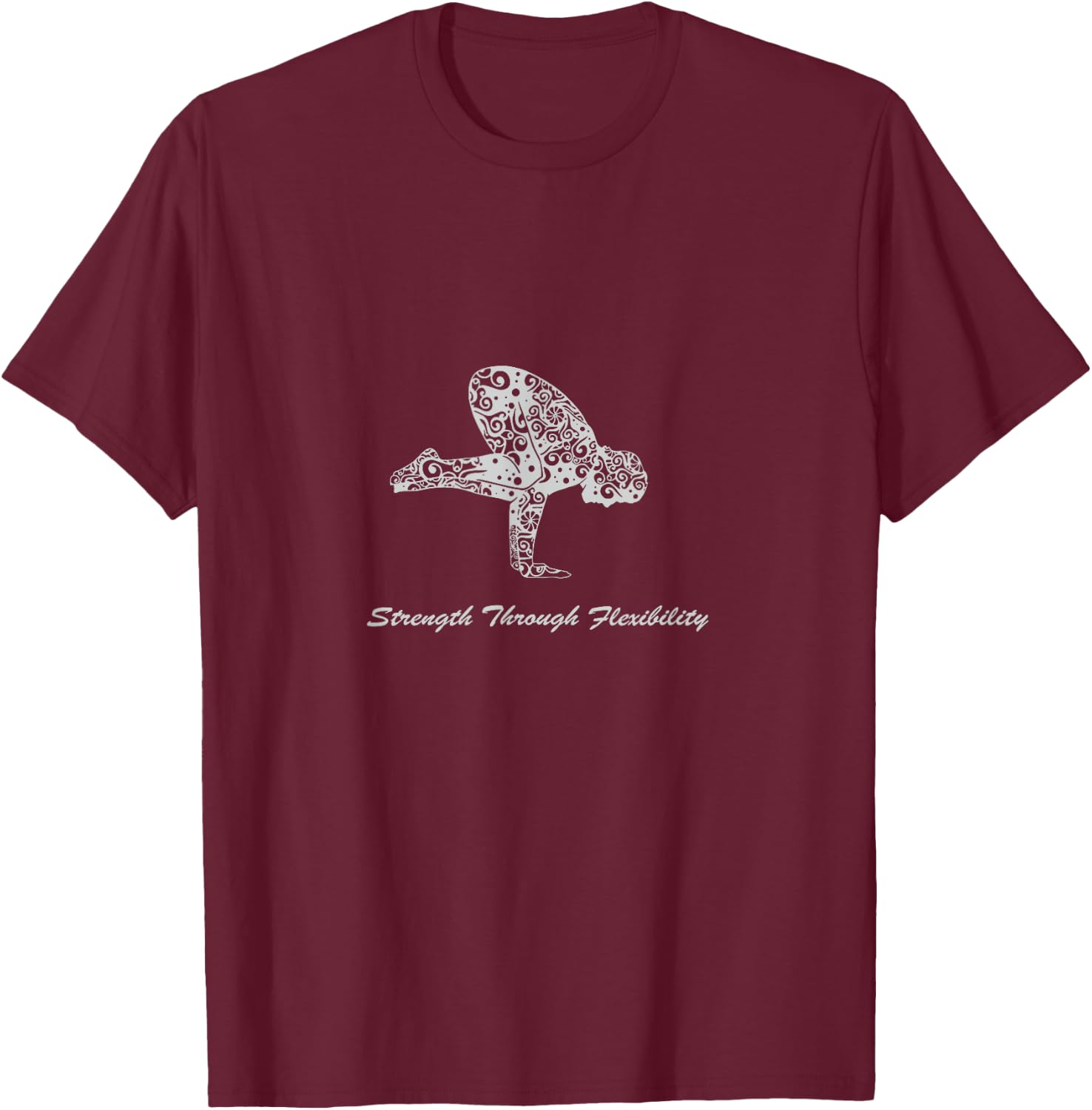 STF Yoga Crow Pose Fitness Calisthenics Mandala T-Shirt - T-Shirt | Maroon