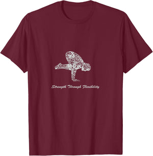 STF Yoga Crow Pose Fitness Calisthenics Mandala T-Shirt - T-Shirt | Maroon
