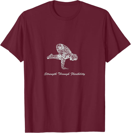 STF Yoga Crow Pose Fitness Calisthenics Mandala T-Shirt - T-Shirt | Maroon