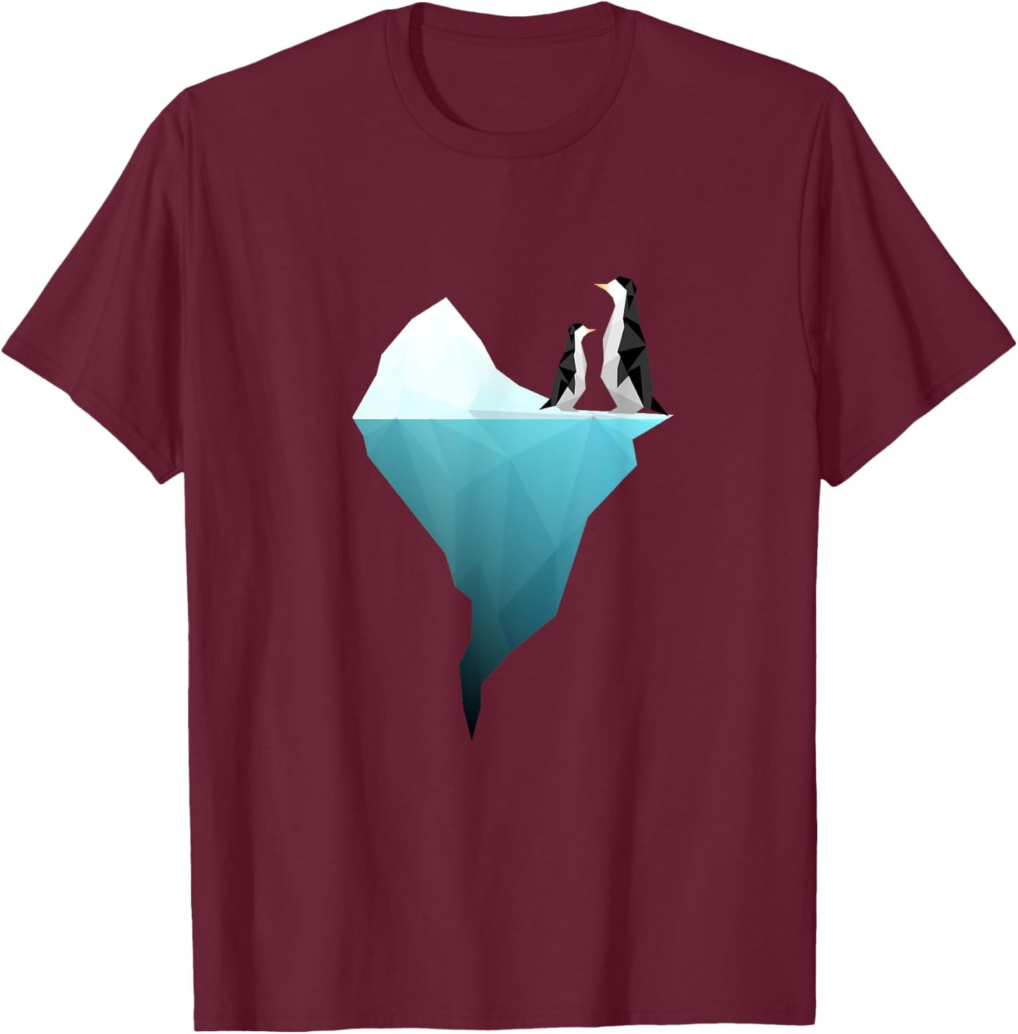 Unique geometric penguins Graphic - friend/men/women T-Shirt - T-Shirt | Maroon