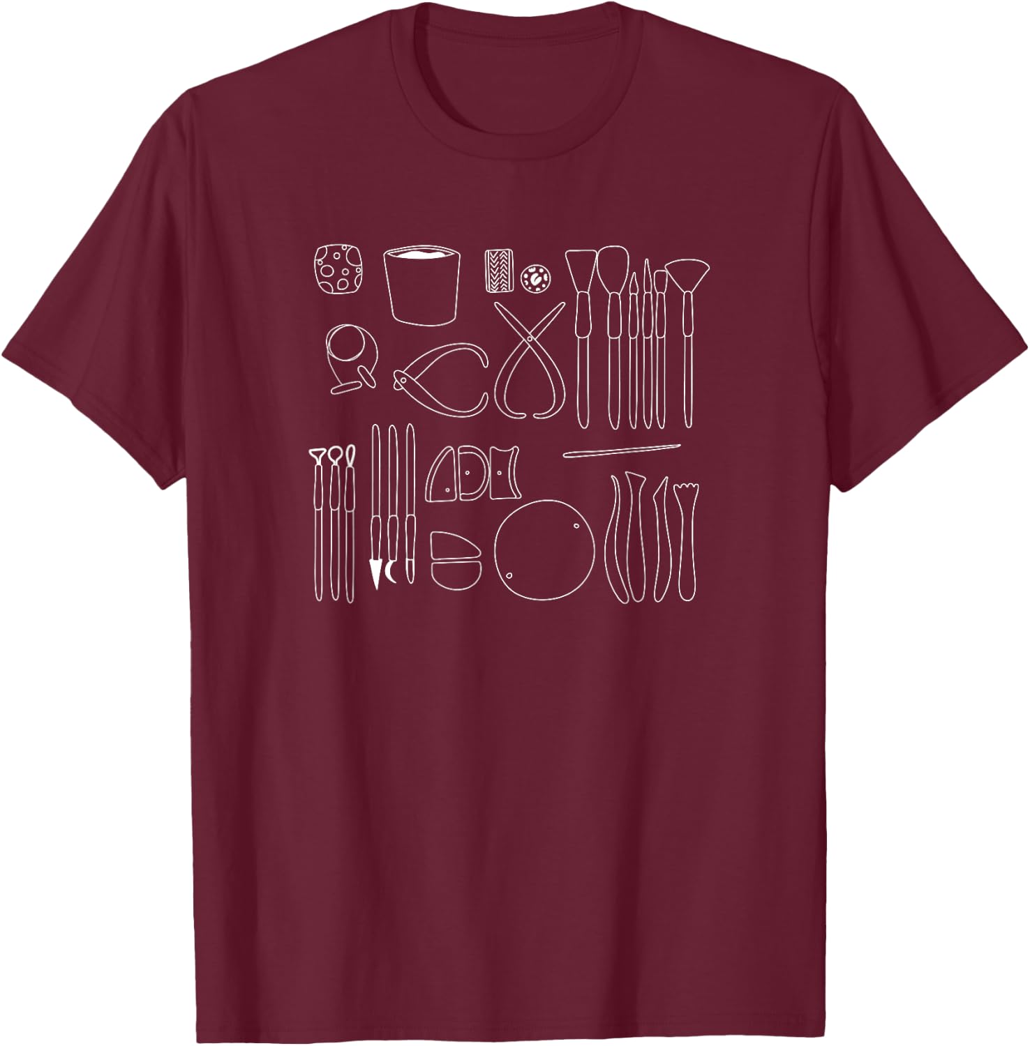Pottery Tools Shirt for Ceramics Artist Gifts Clay T-Shirt - T-Shirt | Maroon