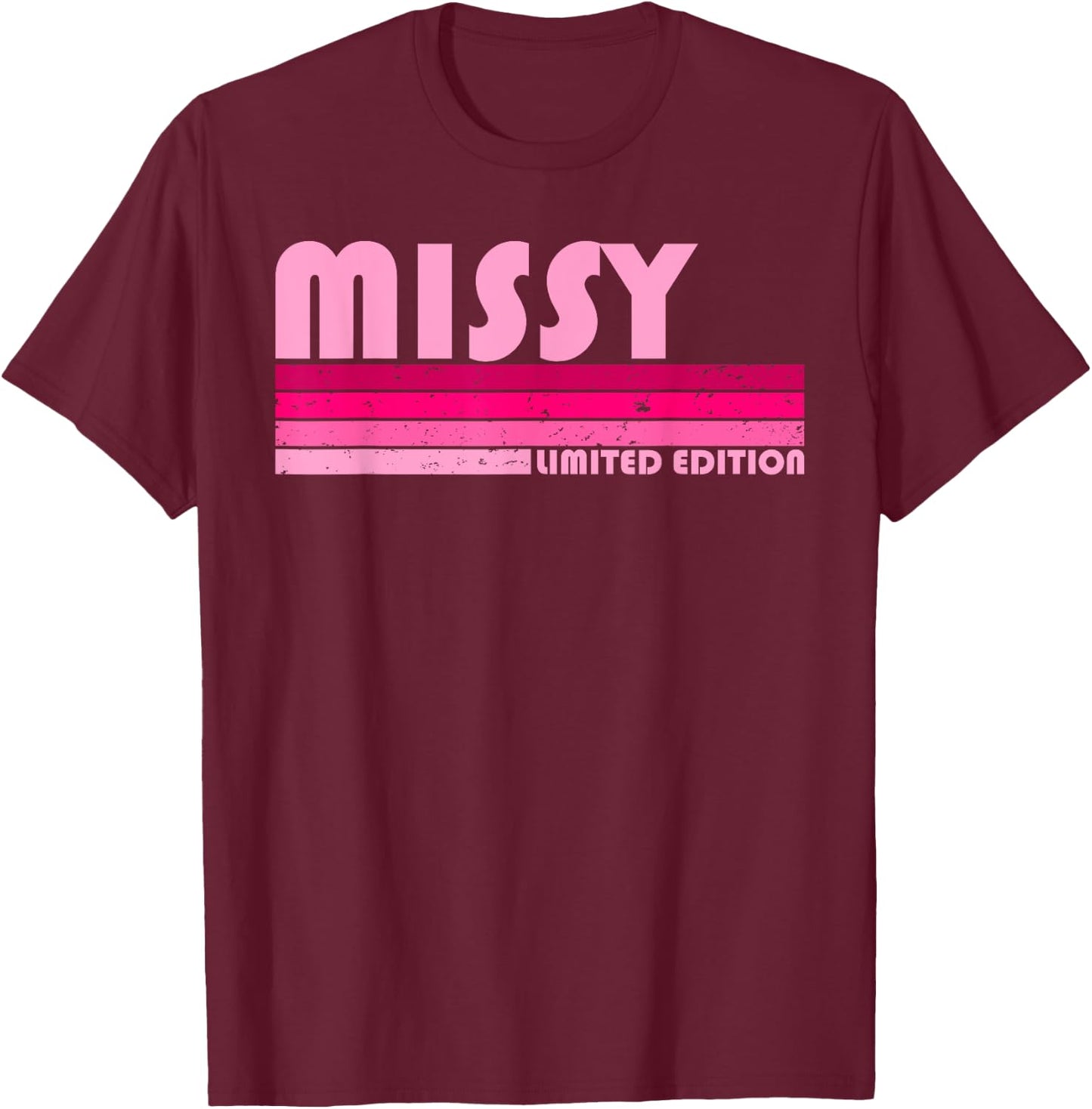 MISSY Name Personalized Retro Vintage 80s 90s Birthday T-Shirt - T-Shirt | Maroon
