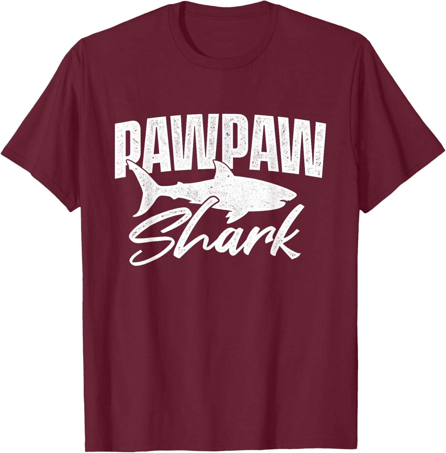 Pawpaw Shark - Sea Animal Ocean Grandpa Grandfather T-Shirt - T-Shirt | Maroon