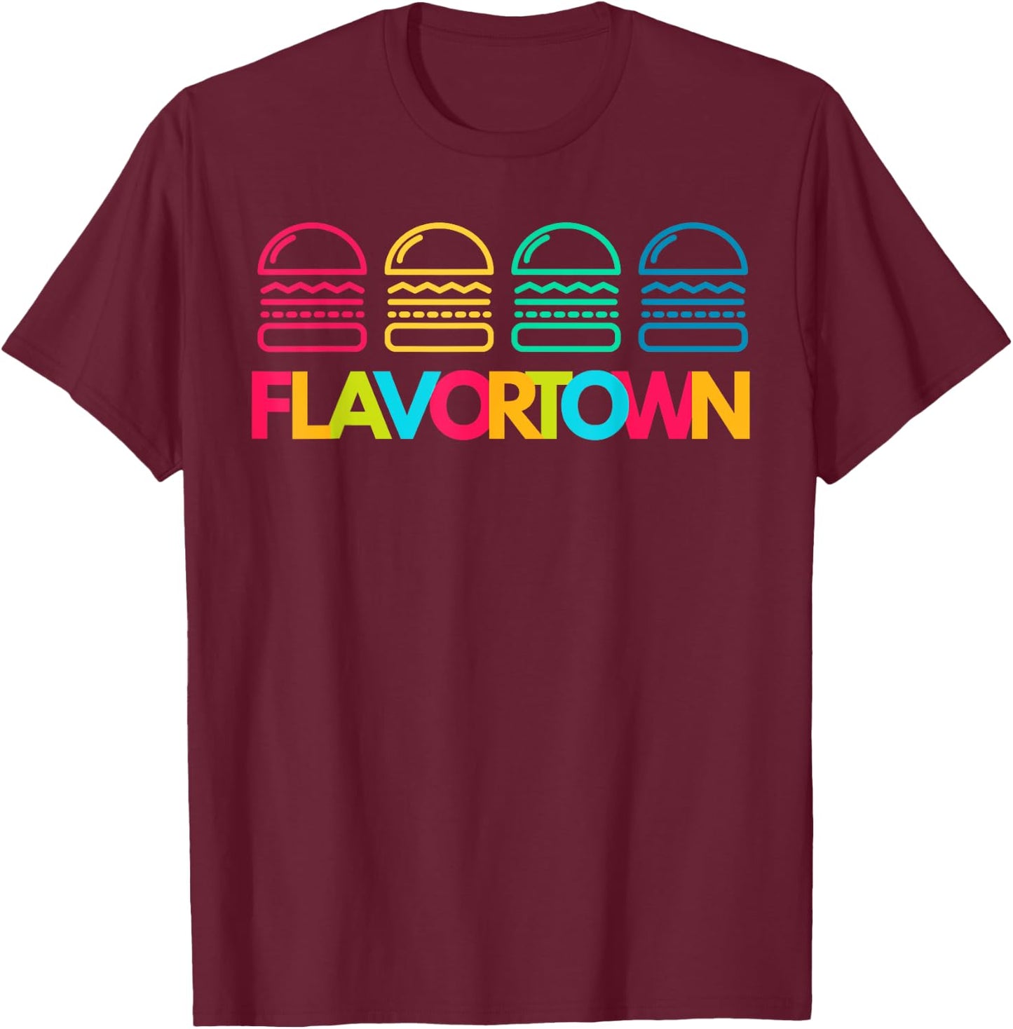 Flavortown Food Culture T-Shirt - T-Shirt | Maroon