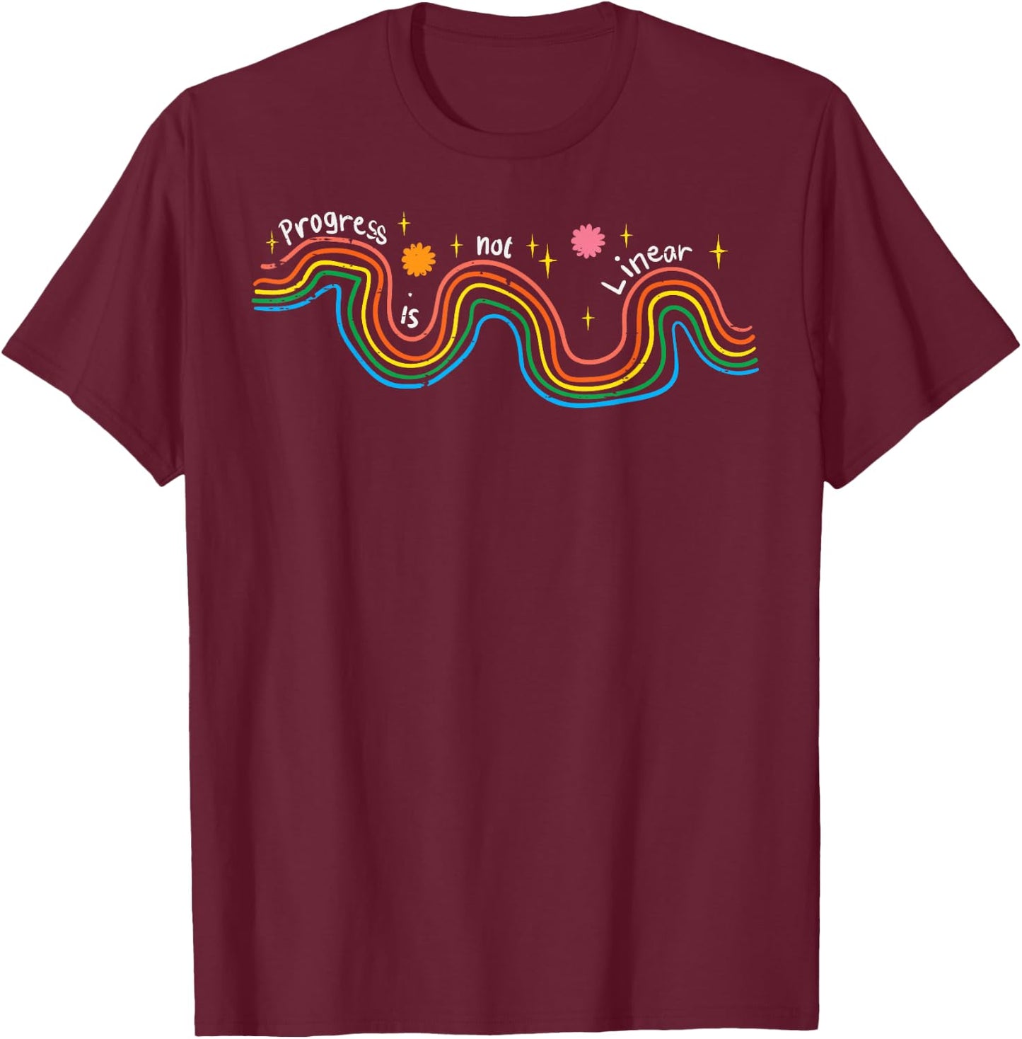 Special Education Teacher Progress Not Linear Sped Women Men T-Shirt - T-Shirt | Maroon