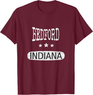 Vintage Bedford Indiana T-Shirt - T-Shirt | Maroon