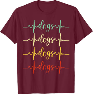 Vintage Dog Shirt Trendy Cute Dog Paw Puppy Dog Love Apparel Women Kids T-Shirt - T-Shirt | Maroon