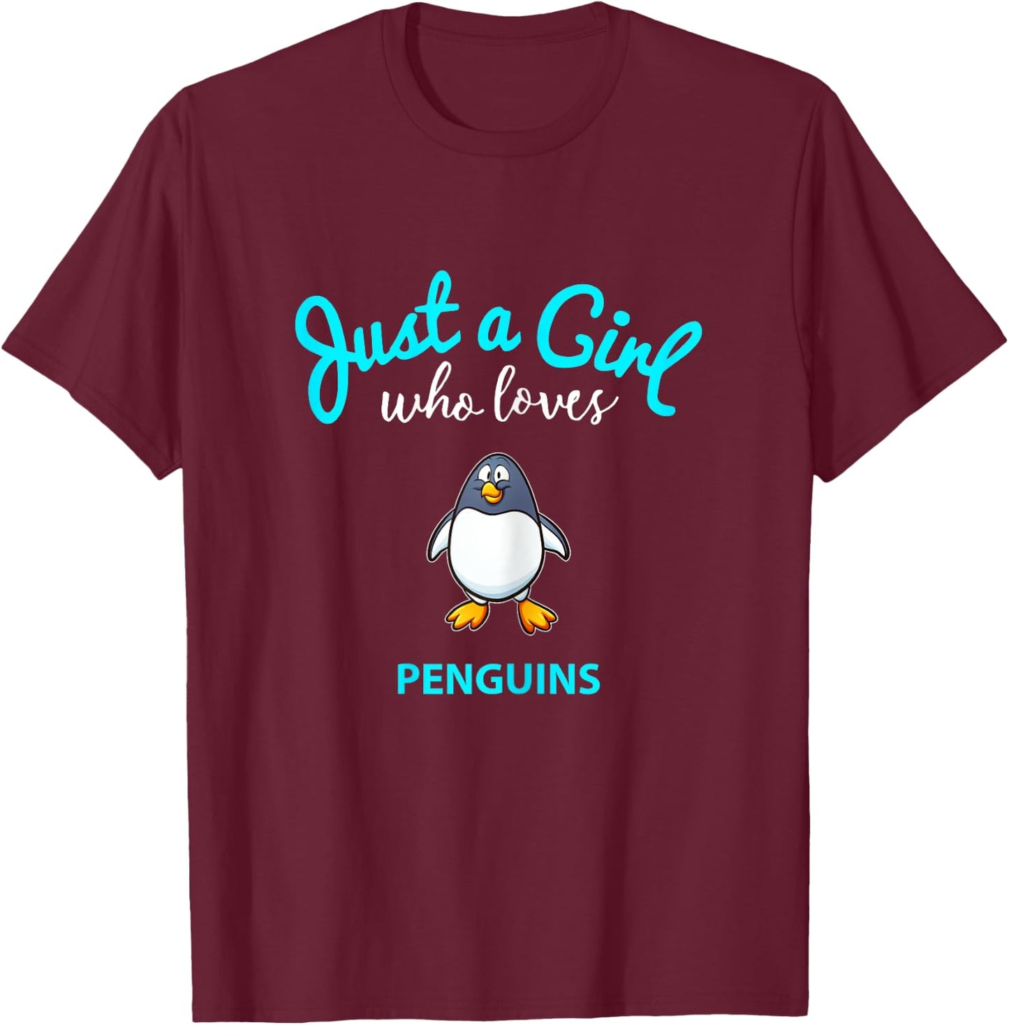 Penguin Shirt for Girls | Kids Penguin T-Shirt - T-Shirt | Maroon