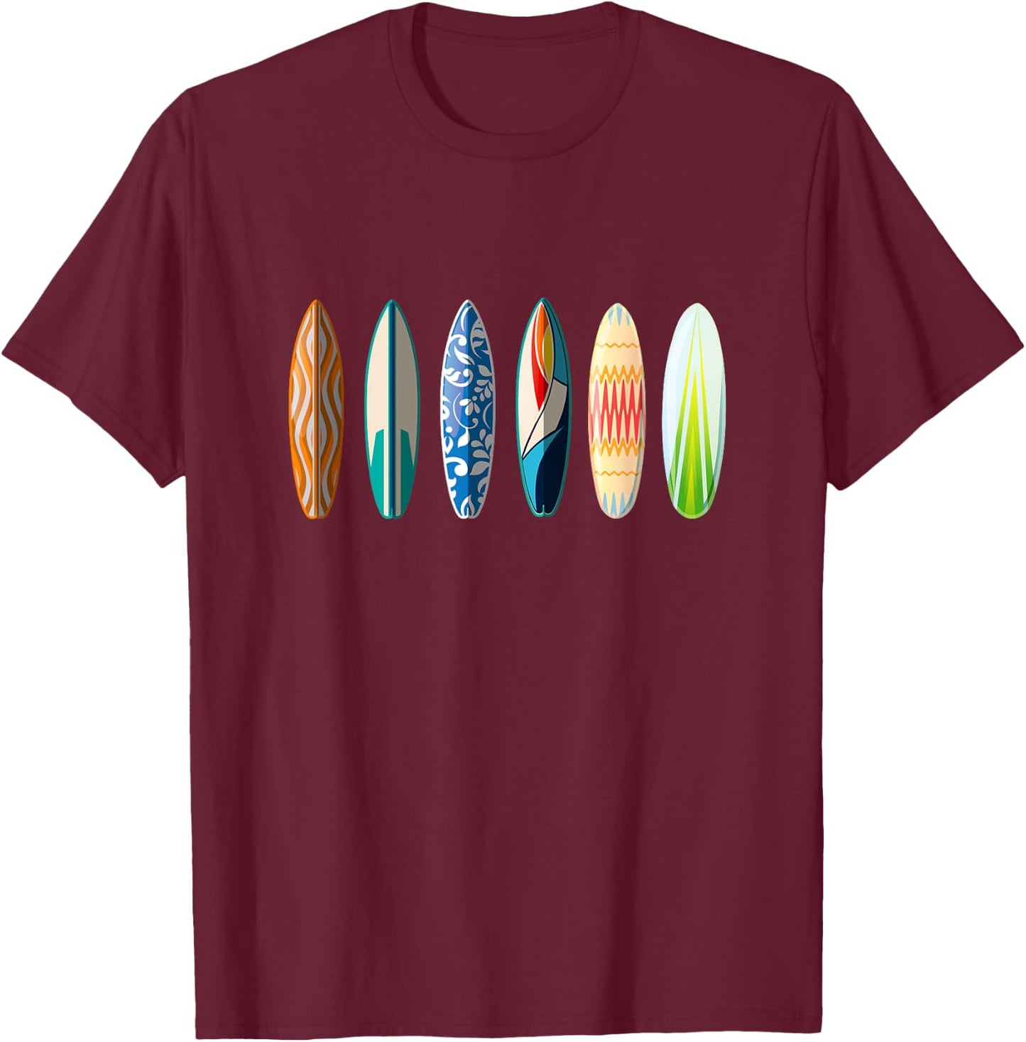 Surfboard Surfing T-Shirt - T-Shirt | Maroon