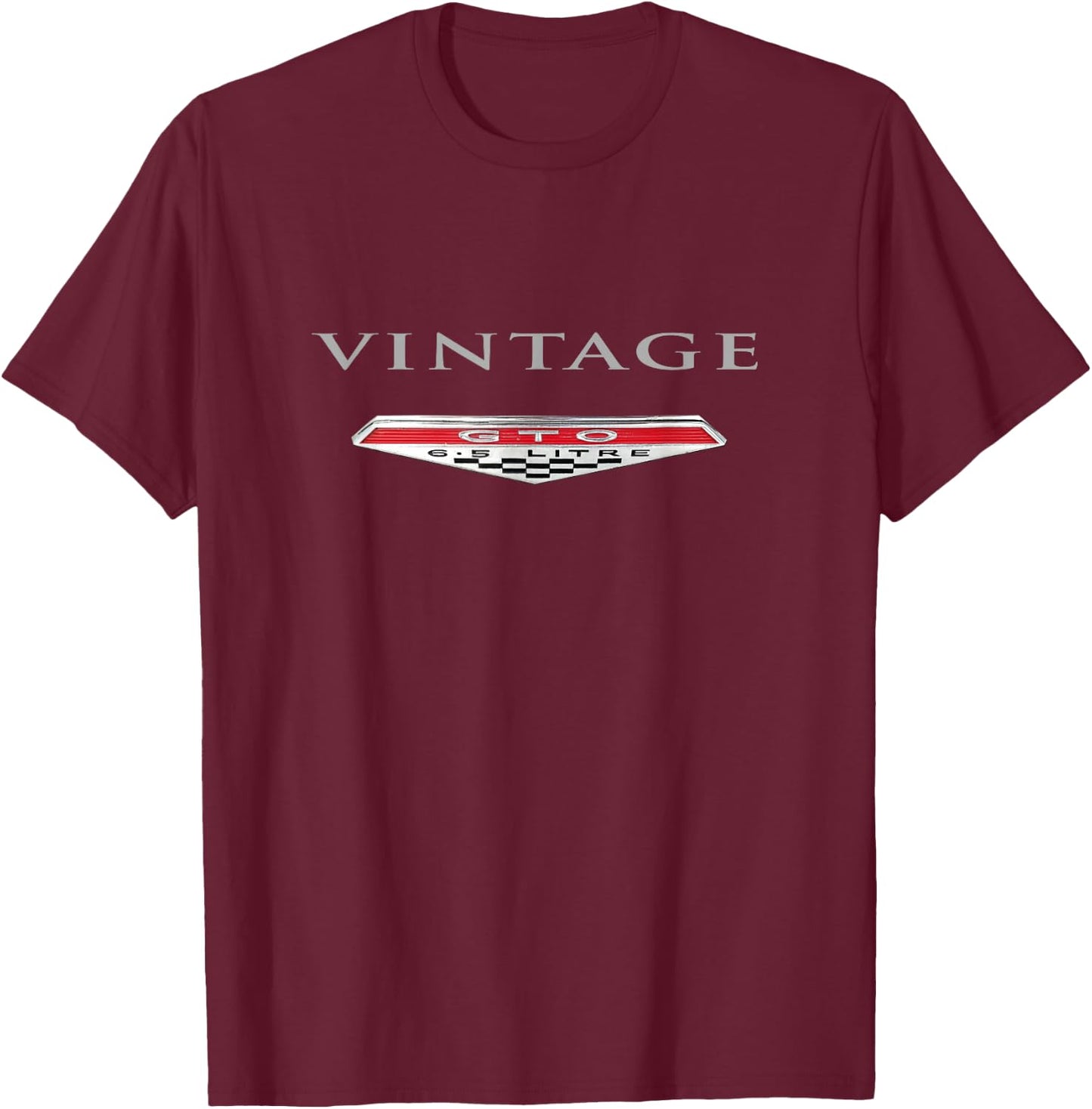 Vintage CAR Emblem, 1960s GTO Muscle CAR Badge, Old Cars Guy T-Shirt - T-Shirt | Maroon