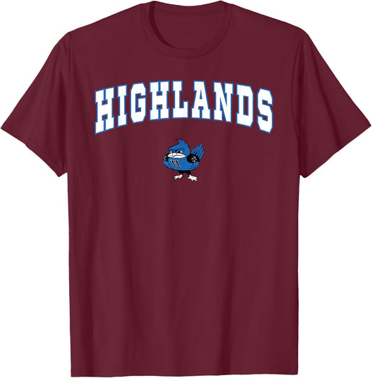 Highlands High School Bluebirds T-Shirt - T-Shirt | Maroon