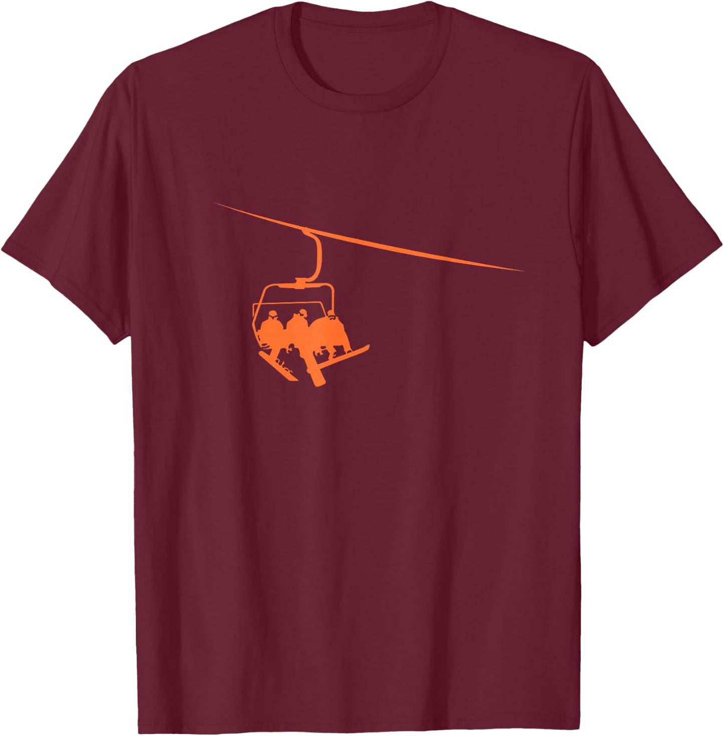 Snowboard Lift Boarding Relaxing in Lift Ski Winter Sport T-Shirt - T-Shirt | Maroon
