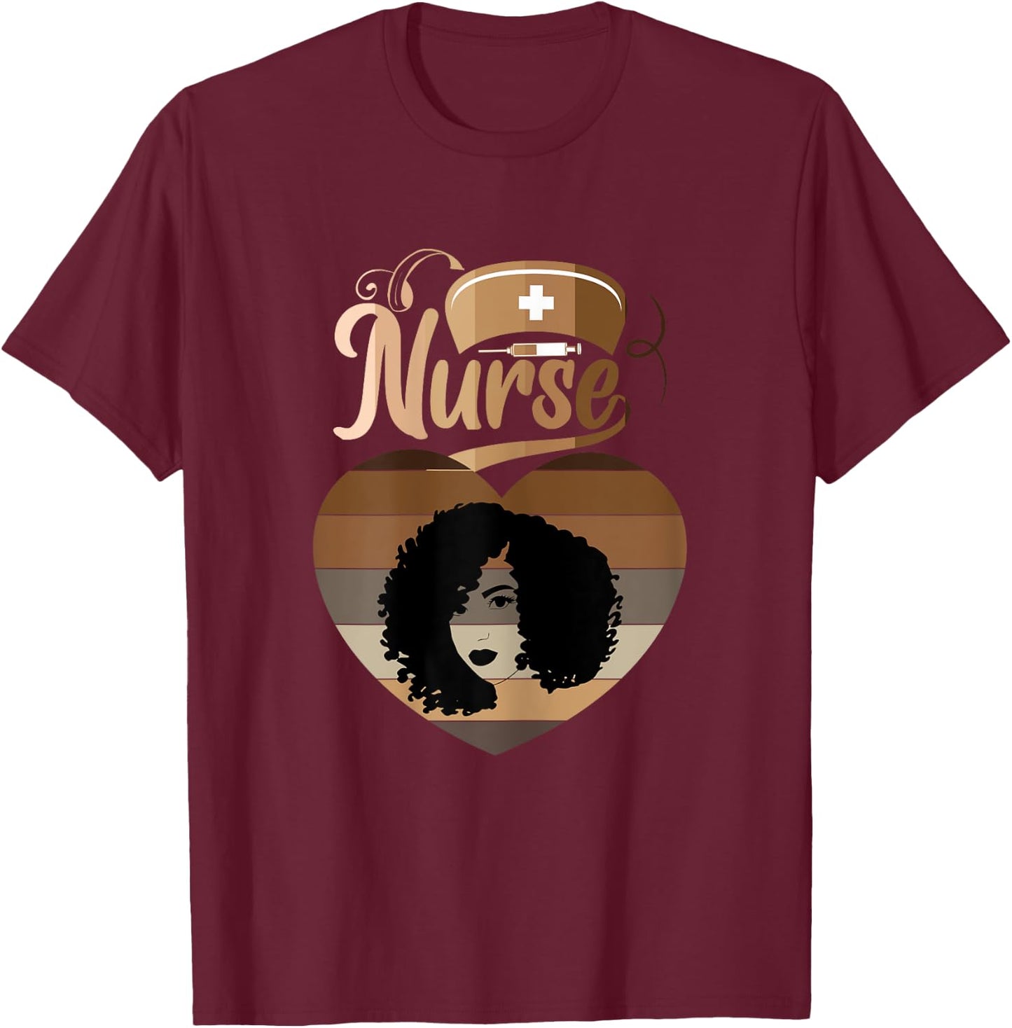 Afro Black Nurse Melanin African American Funny Nurse T-Shirt - T-Shirt | Maroon