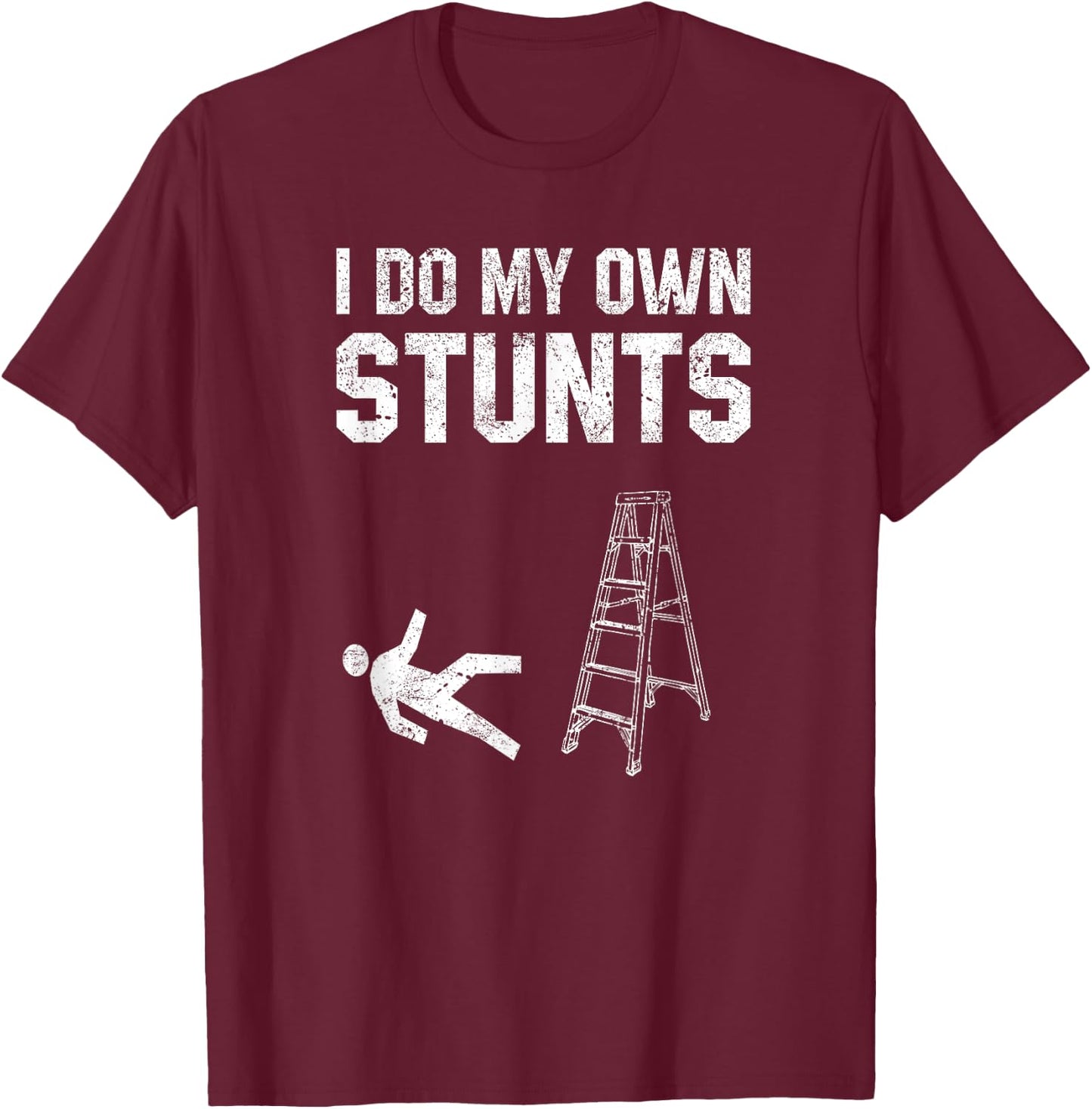 Funny Ladder Fall Gift Broken Bone Hand Get Well Soon Women T-Shirt - T-Shirt | Maroon