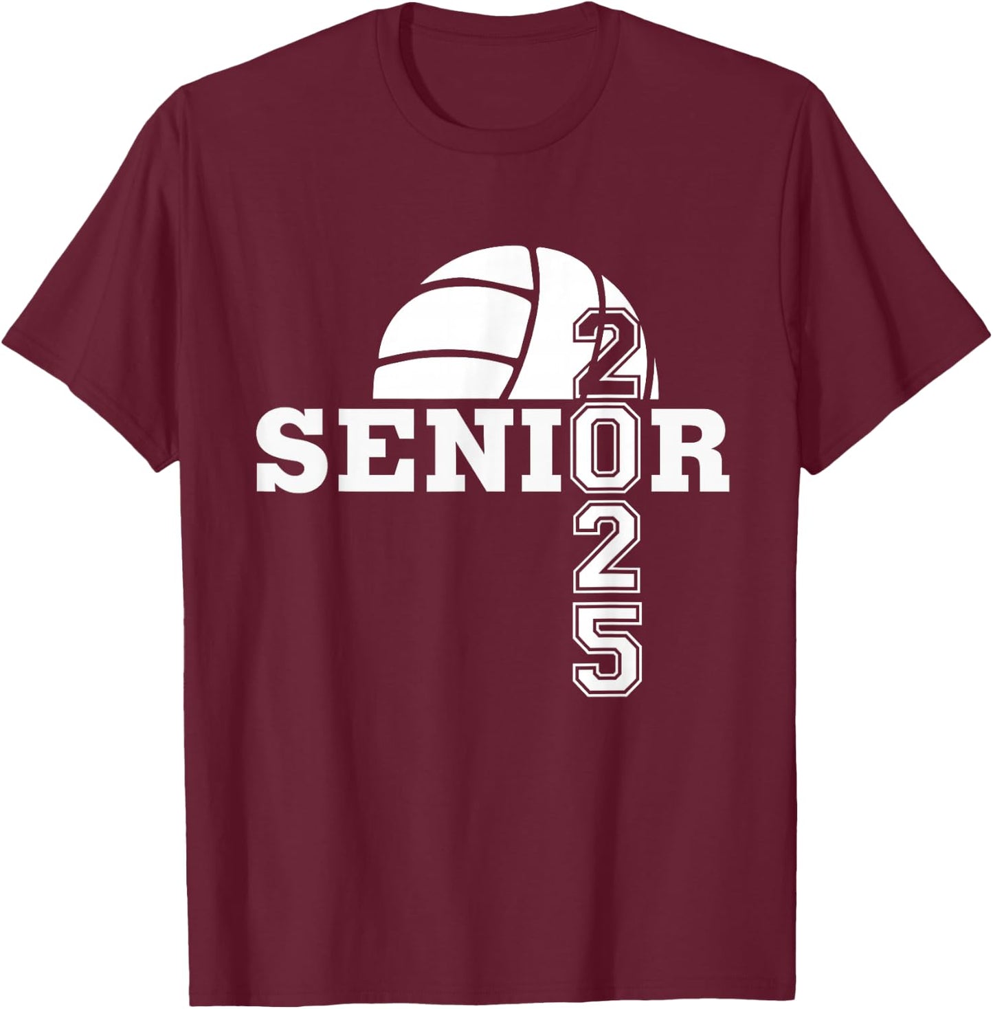 Senior 2025 volleyball boys girls team school seniors T-Shirt - T-Shirt | Maroon