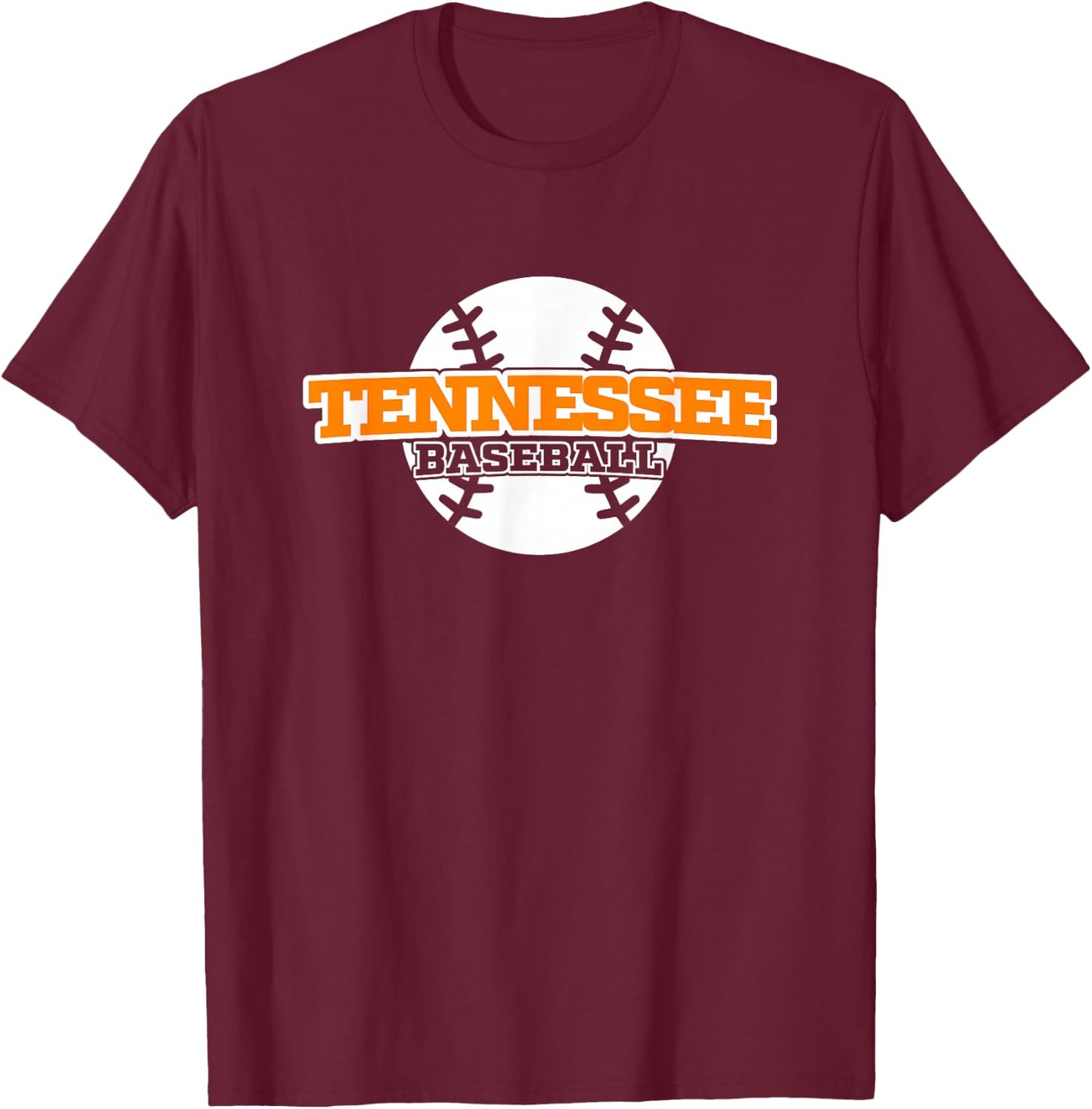 Tennessee Baseball Block Font T-Shirt - T-Shirt | Maroon