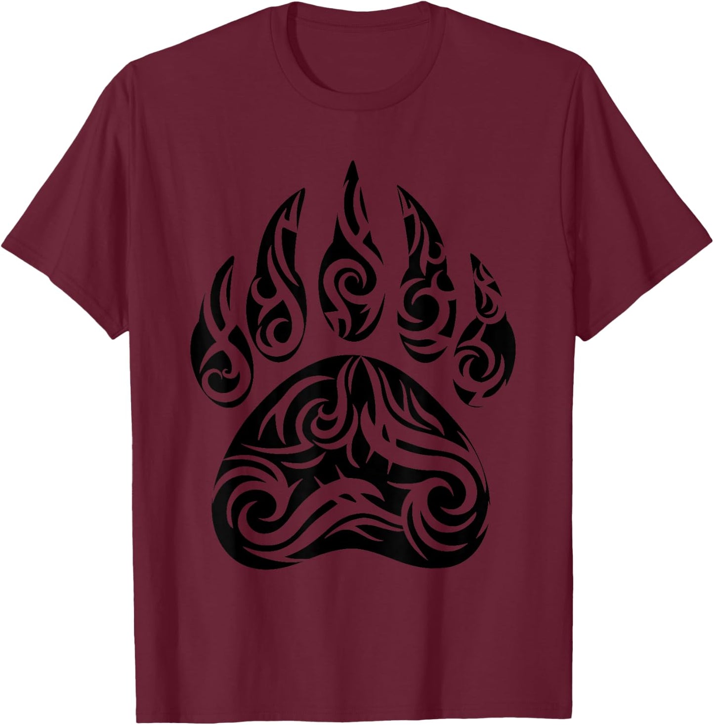 Native American Bear Paw Funny Spirit Animal Gift Men Women T-Shirt - T-Shirt | Maroon