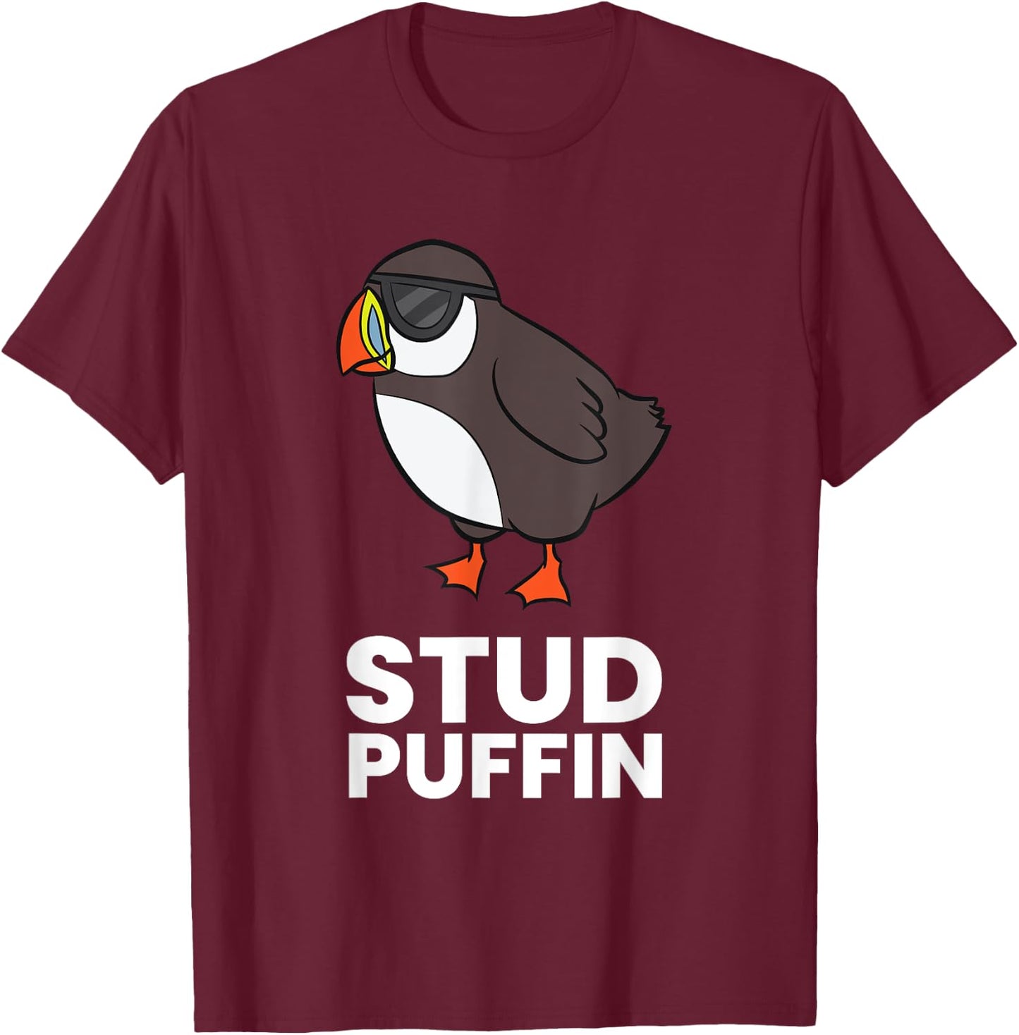 Stud Puffin Seabird Stuf Muffin Iceland Puffin Bird T-Shirt - T-Shirt | Maroon