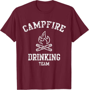 Campfire Drinking Team T-Shirt - T-Shirt | Maroon