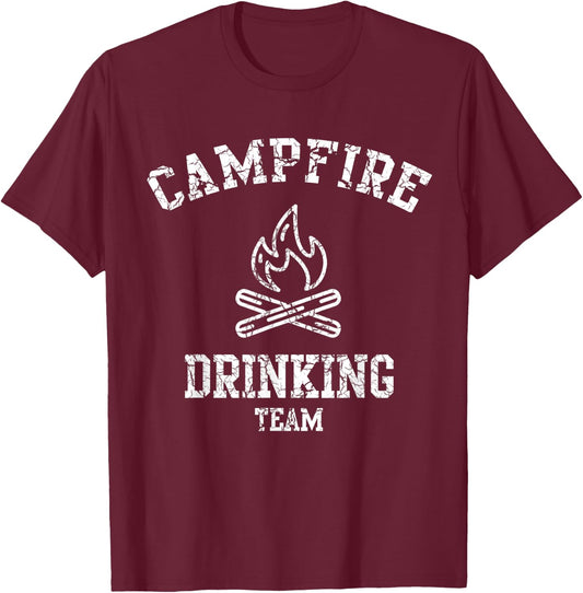Campfire Drinking Team T-Shirt - T-Shirt | Maroon