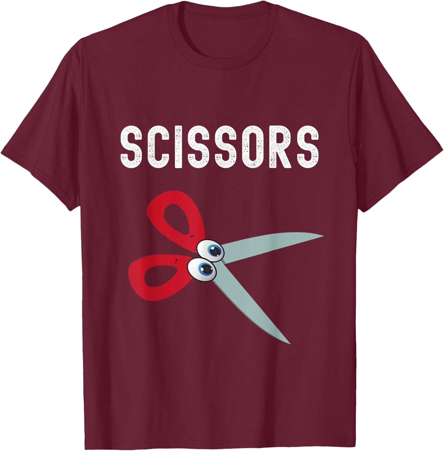 Rock Paper Scissors - Halloween Matching Group Costume T-Shirt - T-Shirt | Maroon
