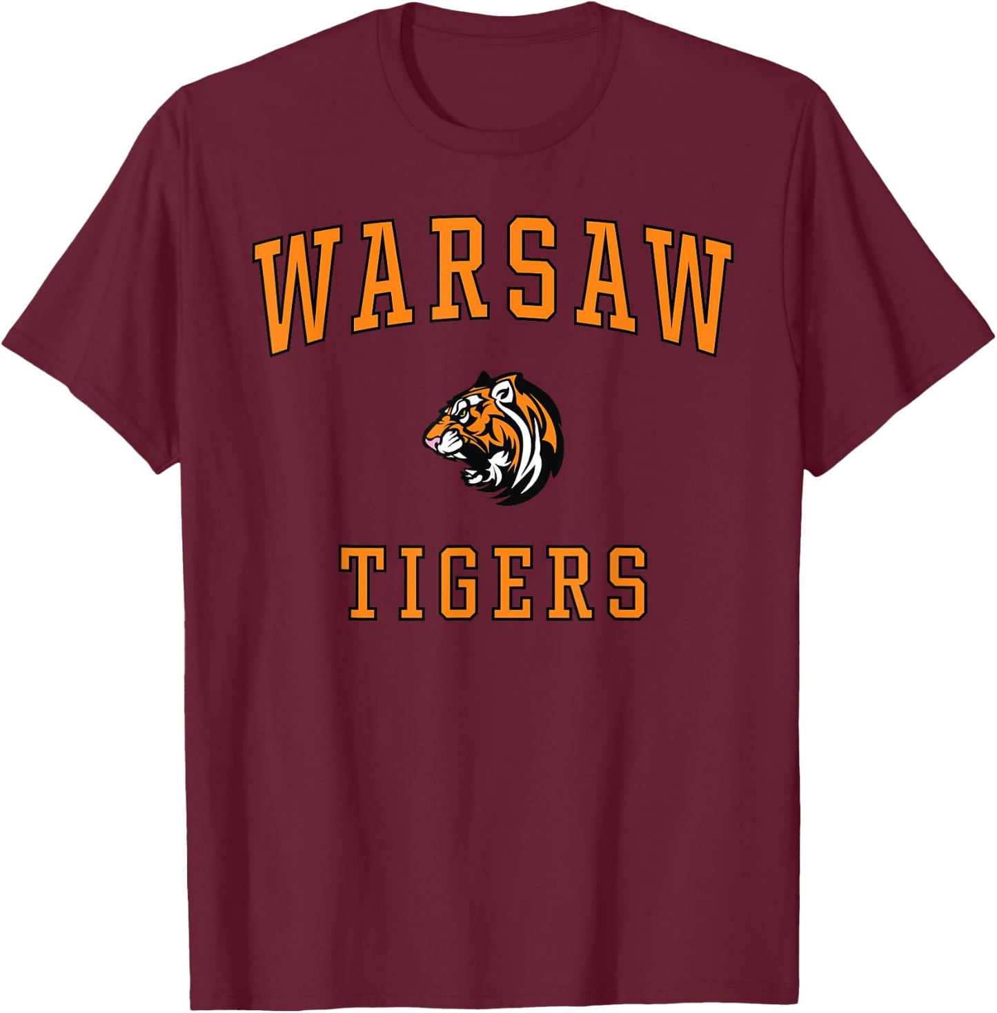 Warsaw High School Tigers T-Shirt - T-Shirt | Maroon