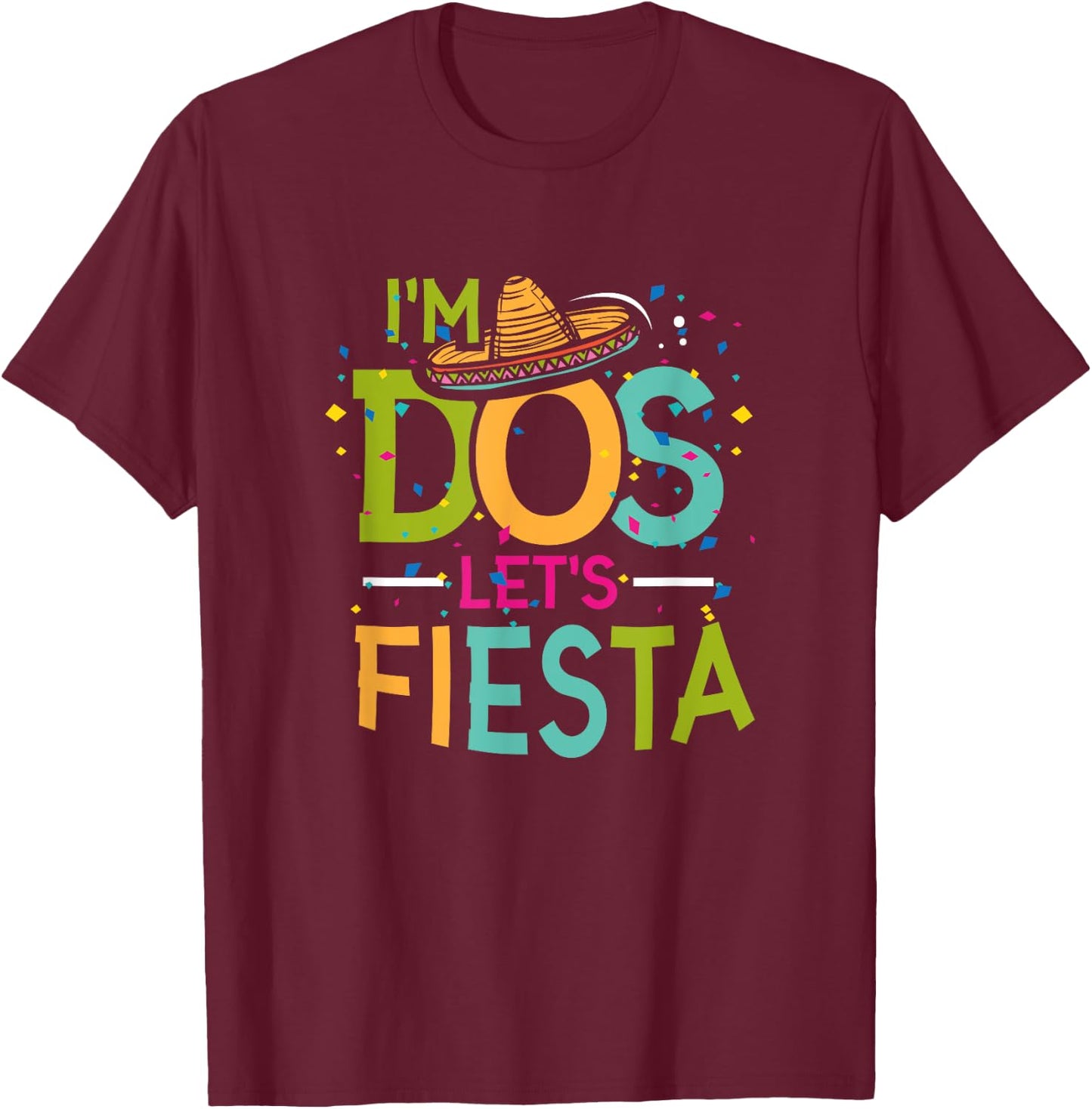 I'm Dos Taco Twosday Shirt Boy Girl Kids 2nd Birthday Gift T-Shirt - T-Shirt | Maroon