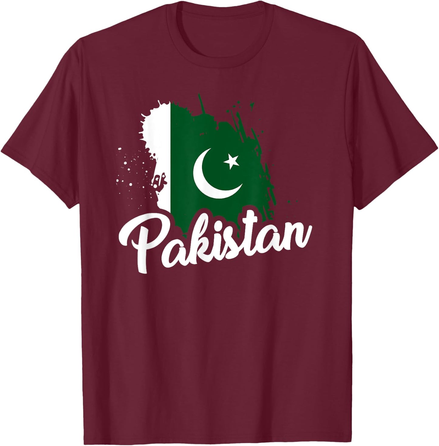 Pakistan Flag T Shirt Pakistani Proud Roots Love Team Cute T-Shirt - T-Shirt | Maroon